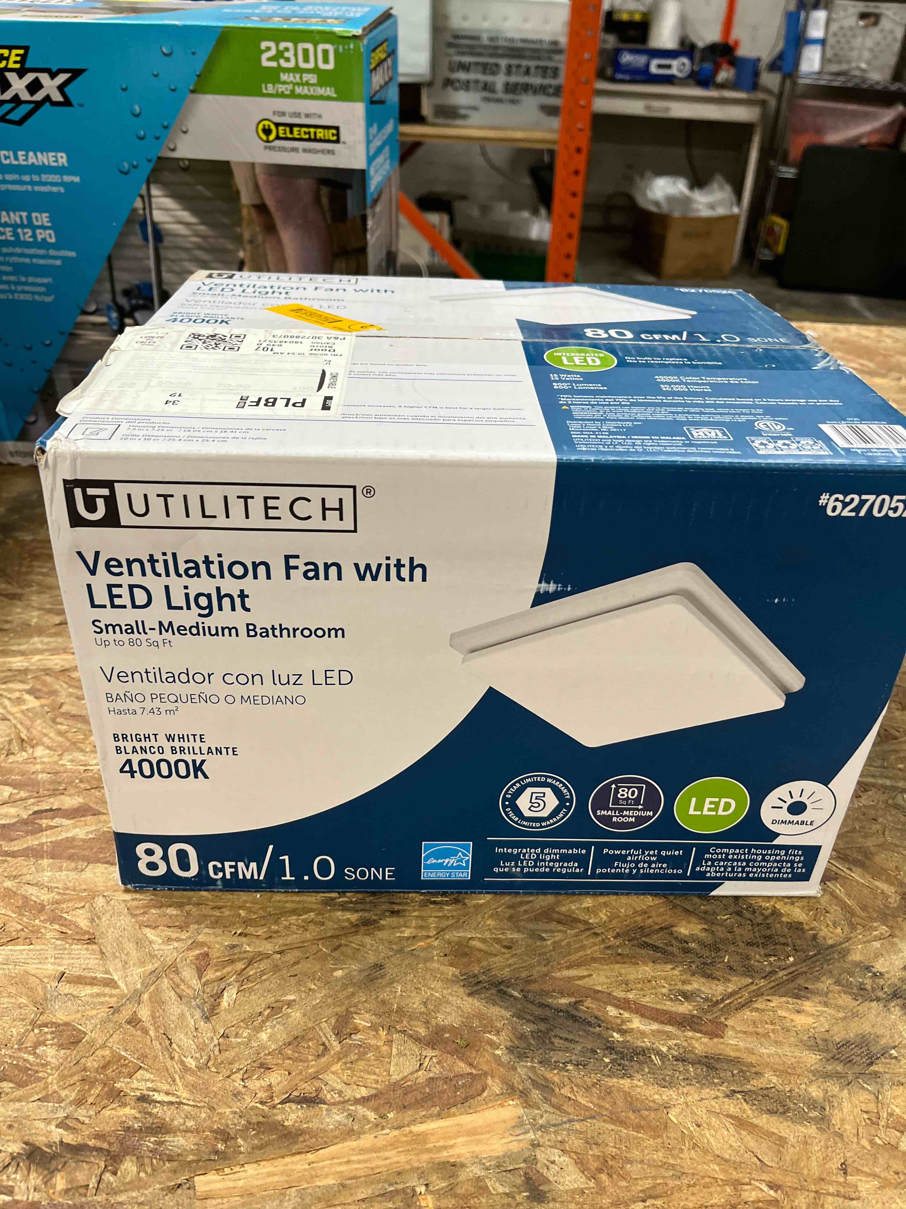 utilitech utilitech 1.0-sone 80-cfm white decorative lighted bathroom fan