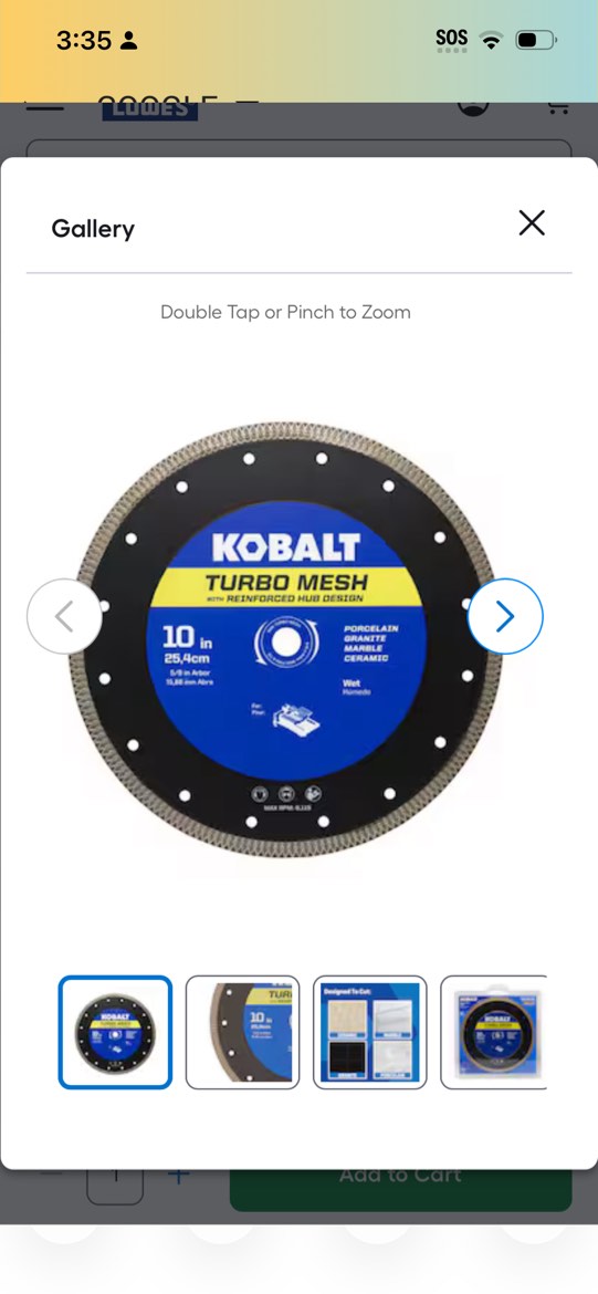 Condition photo showing Good Condition for cobalt diamond tile blade 10 inch