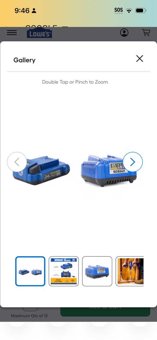 kobalt battery 2.ah lithium-ion battery & charger kit