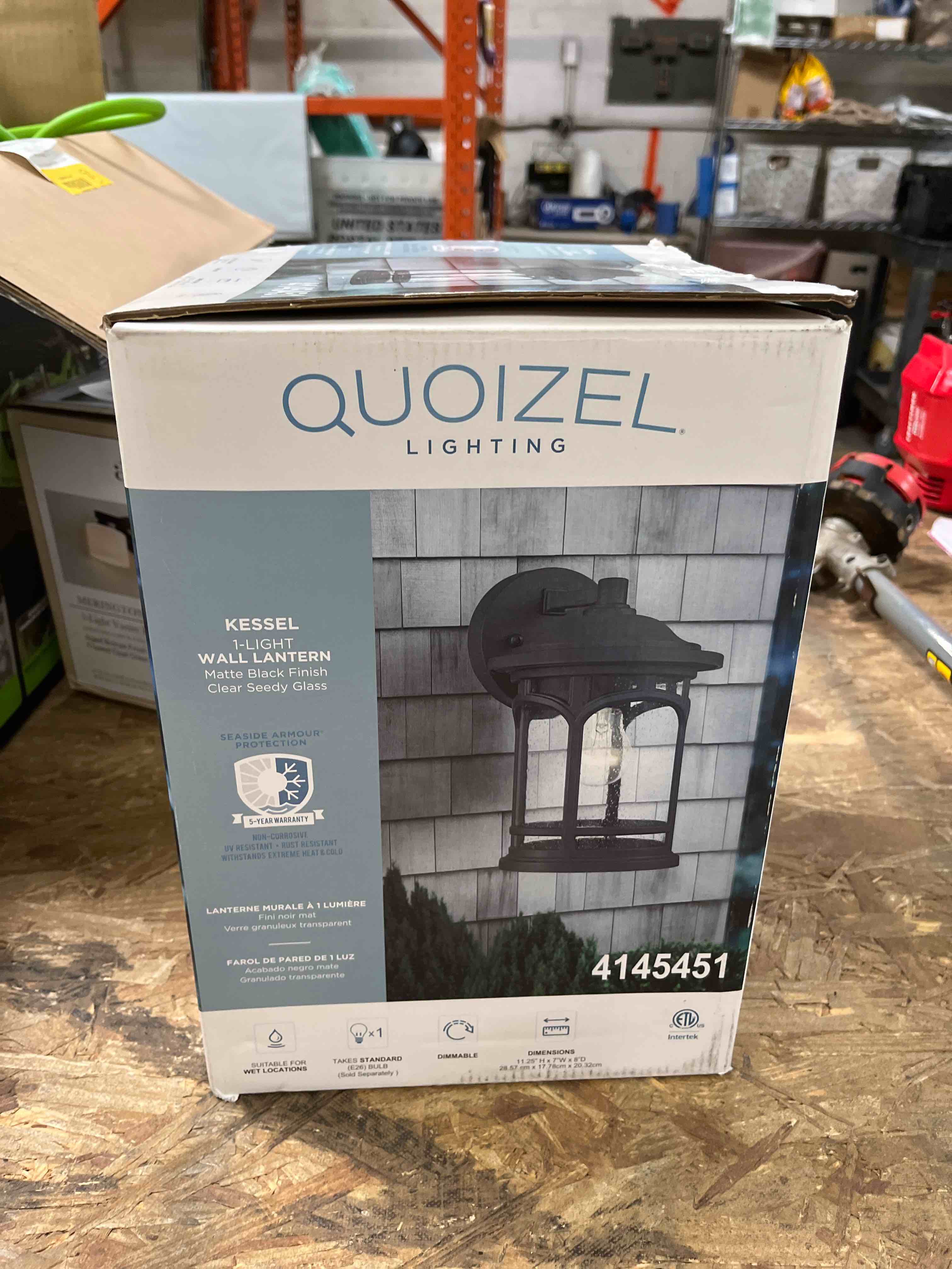 quoizel kessel 1 -light 11.25-in h matte black hardwired outdoor wall light