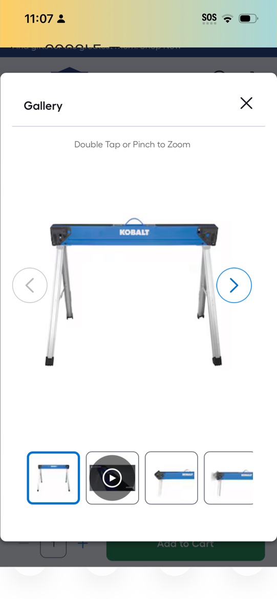 kobalt 43-in w x 30-in h steel saw horse ( 1100-lb capacity)
