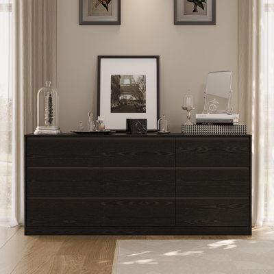 70.87w Dresser With 9 Drawers, Large Modern Chest Of Drawers With Deep Drawers