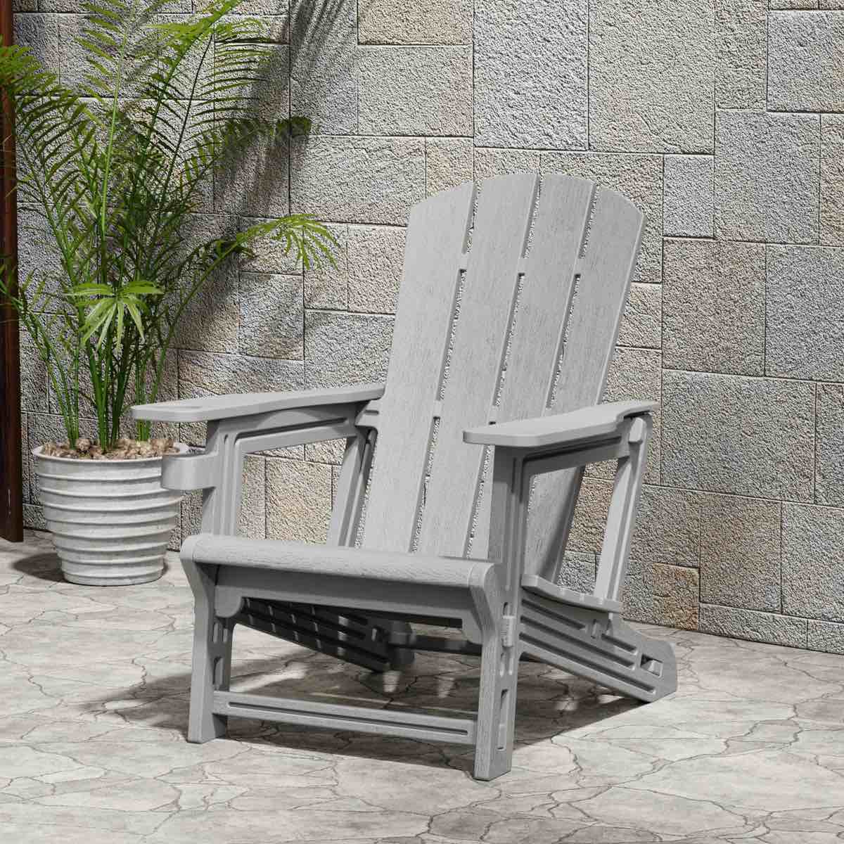 6-Piece Adirondack Chair Set – All-Weather HDPE Outdoor Lounge Chairs with Cup Holders, Classic Firepit Seating for Patio, Backyard, Deck, or Garden