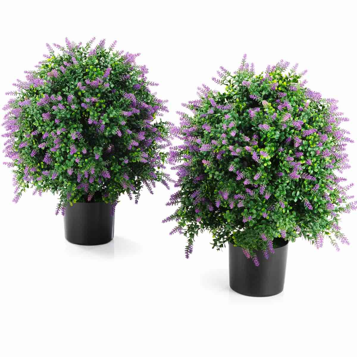 2 Pack Artificial Lavender, Outdoor Artificial Shrubs Fake Plants Potted Plants For Outdoor/Indoor, Garden Decor