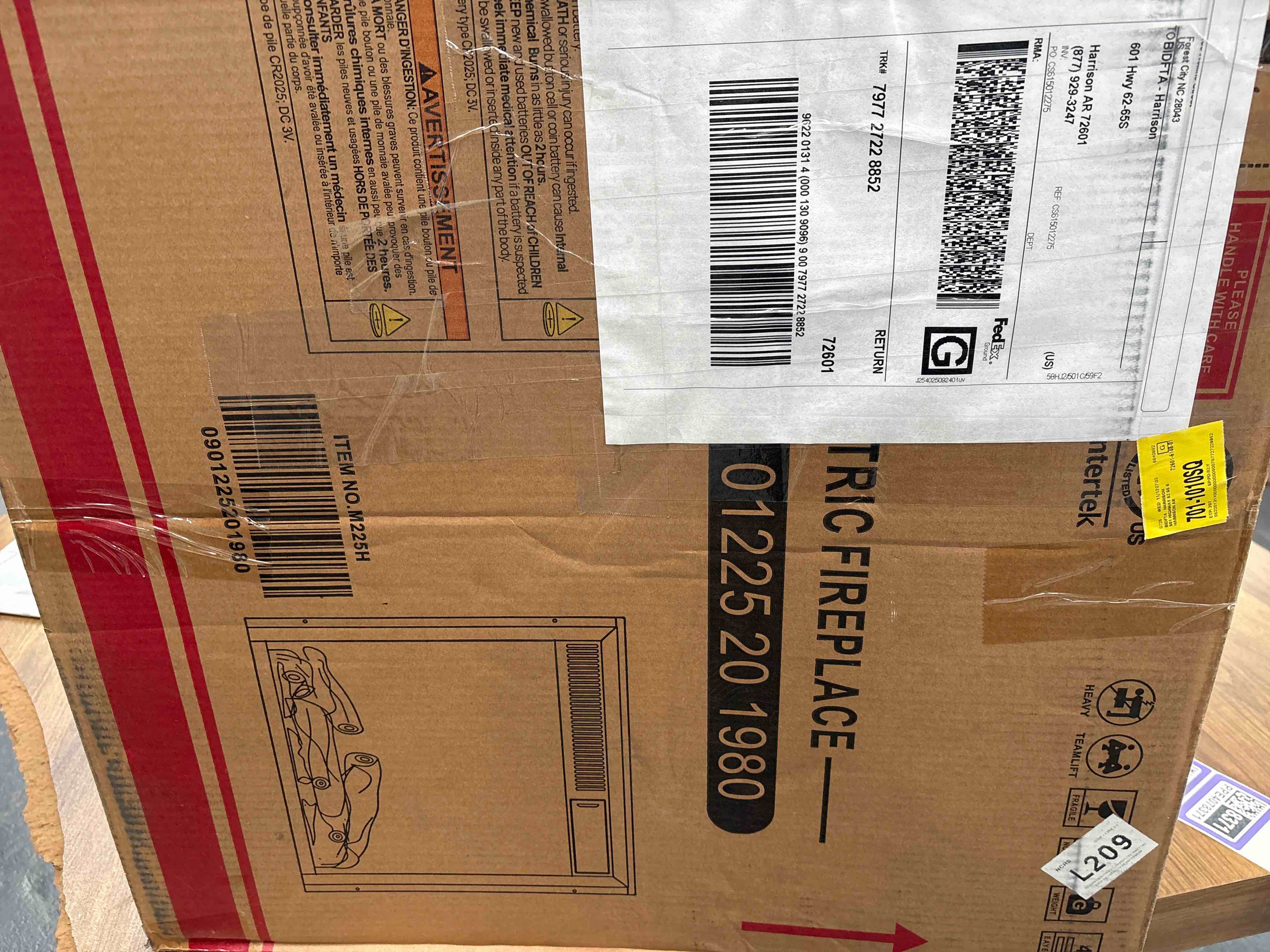 Electric Fireplace Mantel, Wooden Surround Firebox Freestanding for TVs up to 55"