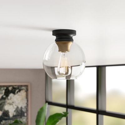 Semi Flush Mount Ceiling Light with Glass Shade