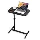 Kushtrim Computer Desk, Height Adjustable Standing Table, Laptop Desk Rolling Sit-Stand with Wheels