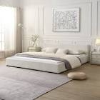 Wane Wide-Edge Upholstered Bed With Wooden Slats