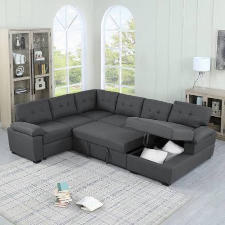 Sectional couch with pullout bed