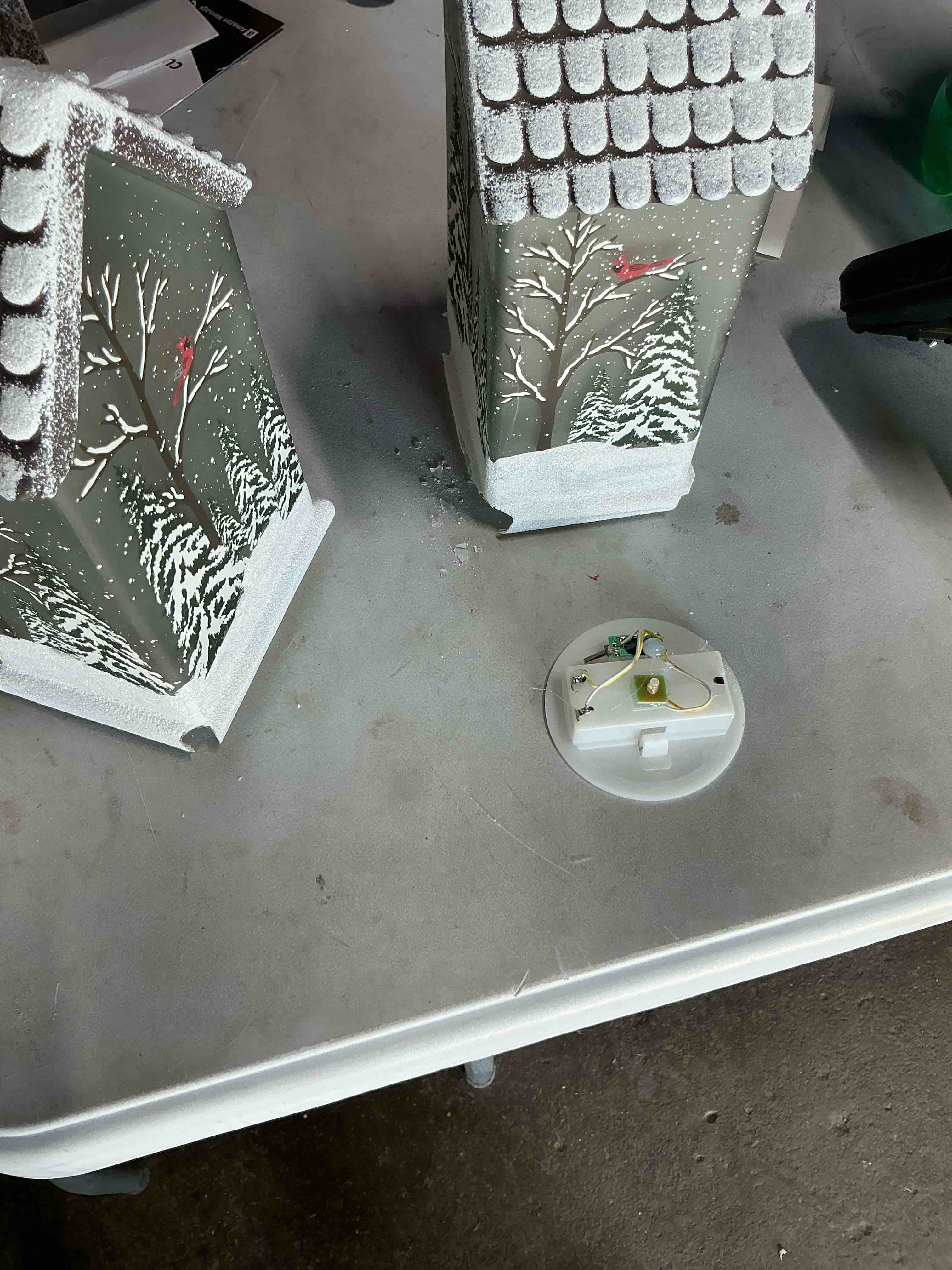 Condition photo showing Good Condition for LED Lighted House with Pine Trees (Set of 2)