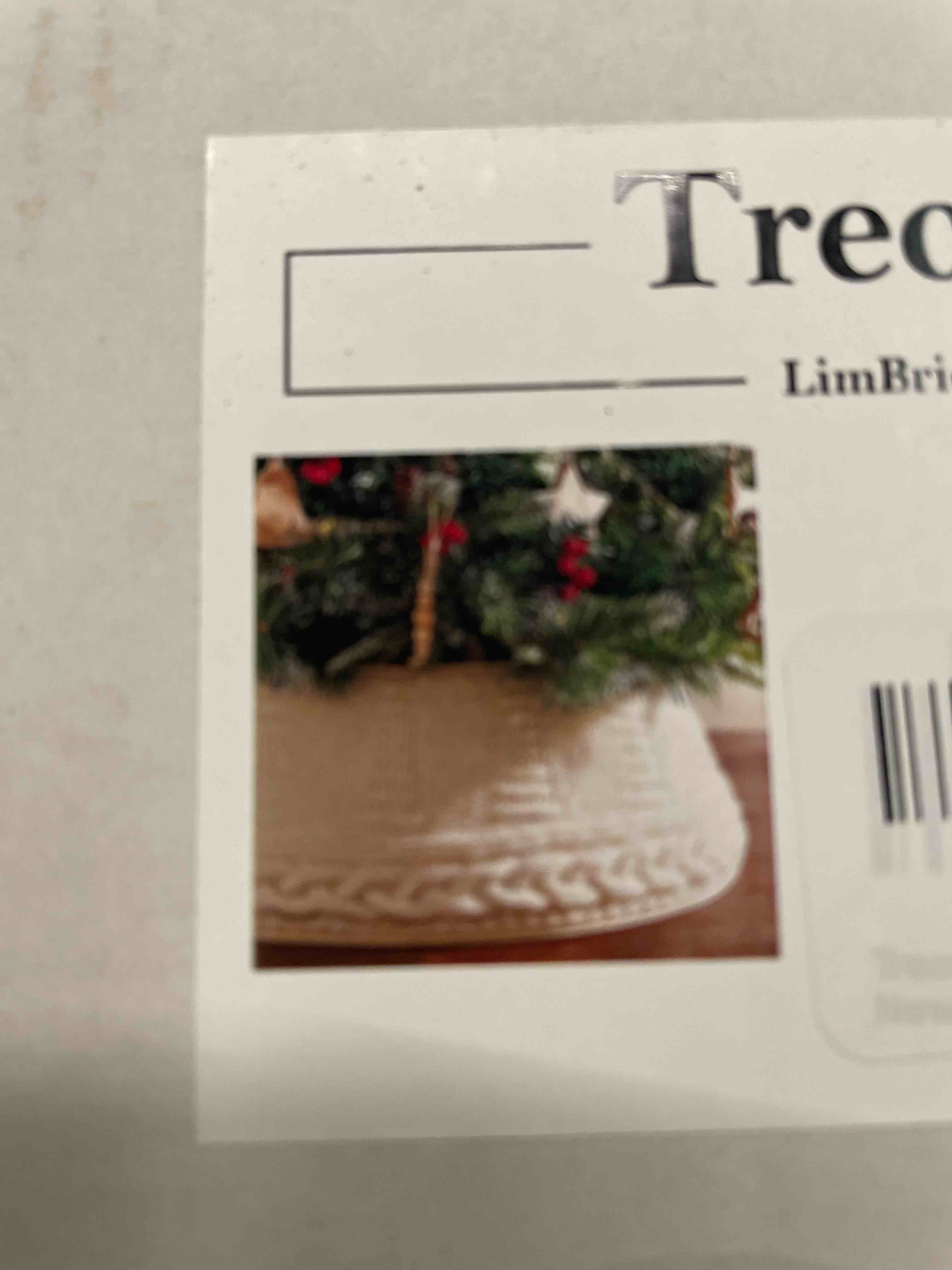 Knitted Christmas Tree Collar: Cream Chunky Cable Knit Christmas Tree Collar for Artificial Trees, S