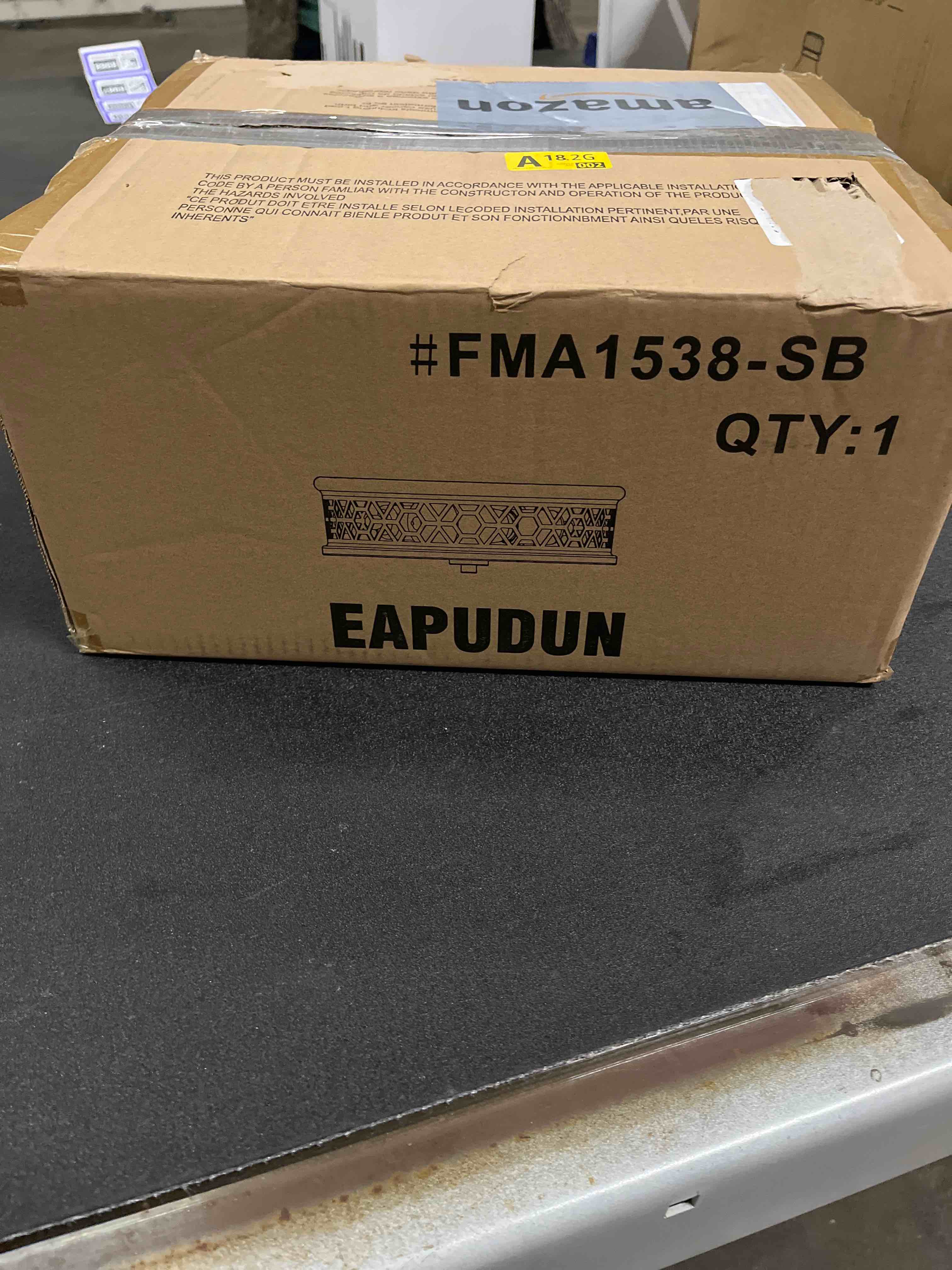 Condition photo showing Good Condition for EAPUDUN Flush Mount Ceiling Light, 12 Inch 2 Light Vintage Ceiling Light with Rippled Glass, Gold Ce