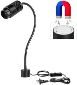 Deeffe 9W Magnetic LED Work Light, Adjustable Fucos Gooseneck Shop Light with Magnetic Base, Sewing
