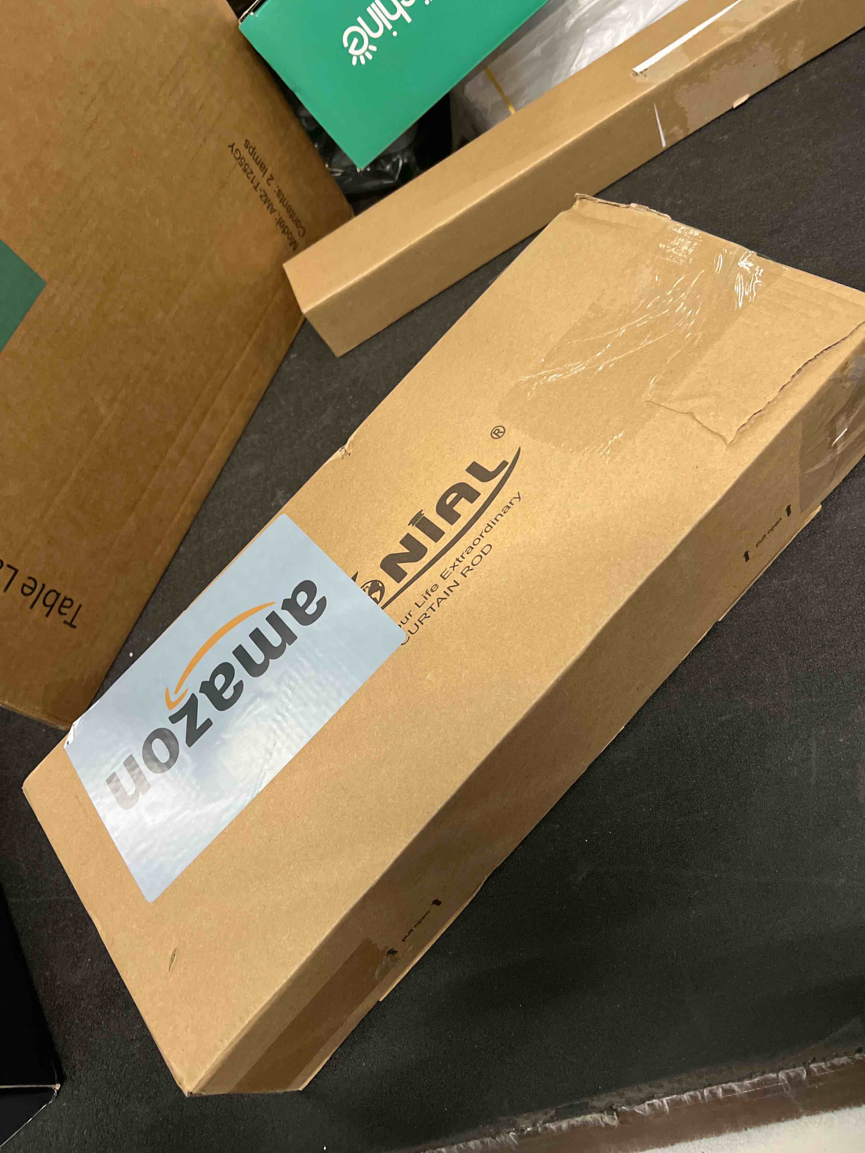 Condition photo showing Good Condition for TONIAL 2 Pack Curtain Rods for Windows 48 to 84 Inch, Telescoping Splicing 3/4 Single Rods for Windows Decorative Drapery Rod 32 to 86 with Acrylic Diamond Finial, Nickel Nickel 32-86"(2 Pack)