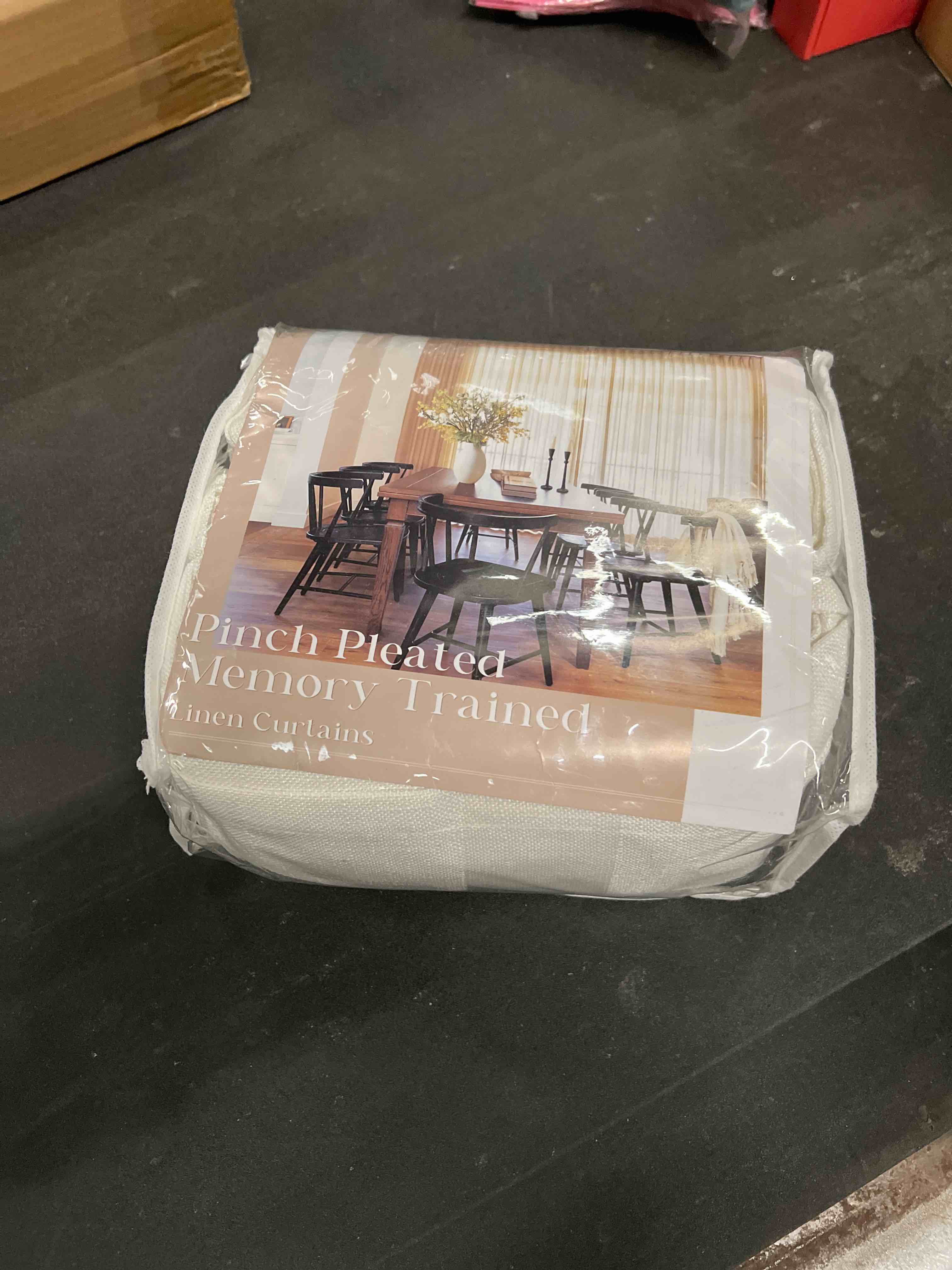 Condition photo showing Good Condition for Natural Linen Kitchen Curtains 45 Inches Long 2 Sets Basement Curtains for Small Window Cream Ivory Pinch Pleated Back Tab Linen Blend Short Boho Semi Sheer Back Tab Drapes for Bay Windows 40x45 Natural 40"W x 45"L (Pack of 2)