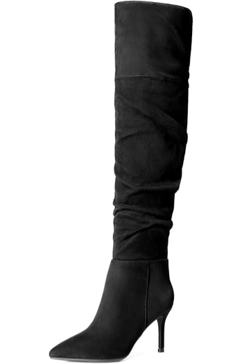DREAM PAIRS Women's Over The Knee Thigh High Chunky Heel Boots Long Stretch Sexy Fall Boots,Size 7.5
