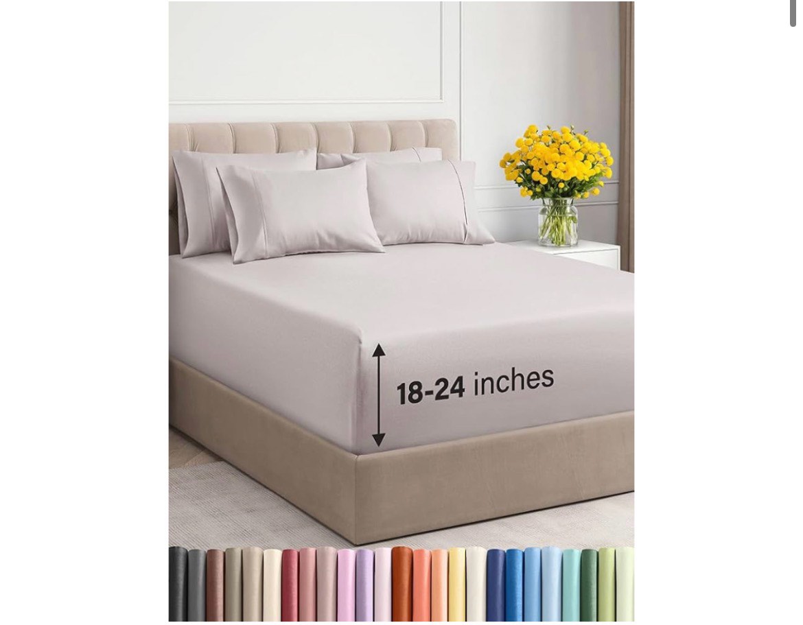 Extra Deep Pocket Cal King Sheets - 4 Piece Breathable & Cooling Bed Sheets - Hotel Luxury Bed Sheet