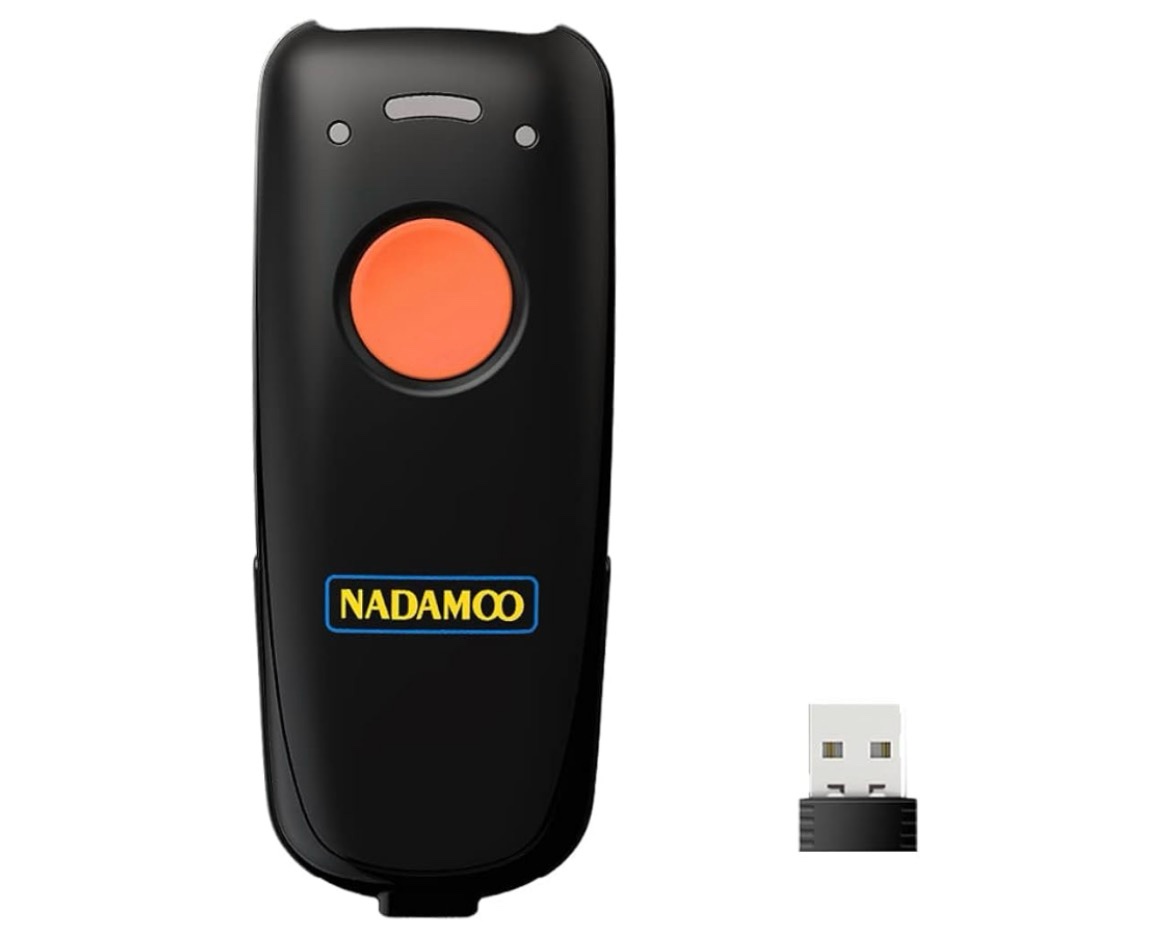 Sumicor Wireless Barcode Scanner, Bluetooth 2.4G 3-in-1 1D 2D QR Scanner with Wireless Receiver Stan