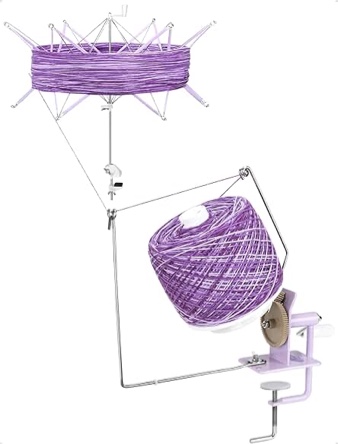 Adhafera Yarn Winder with Swift, Ball Winder for Crocheting, Large Capacity 10–16oz, Smooth Center-P