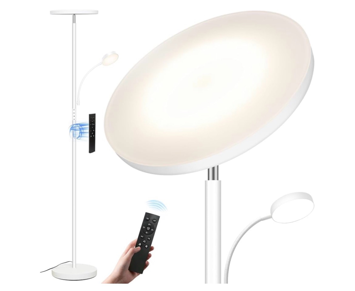 Floor Lamp,Upgraded 42W/4200LM Super Bright Floor Lamp,2-in-1 LED Dimmable Standing Lamp with Readin