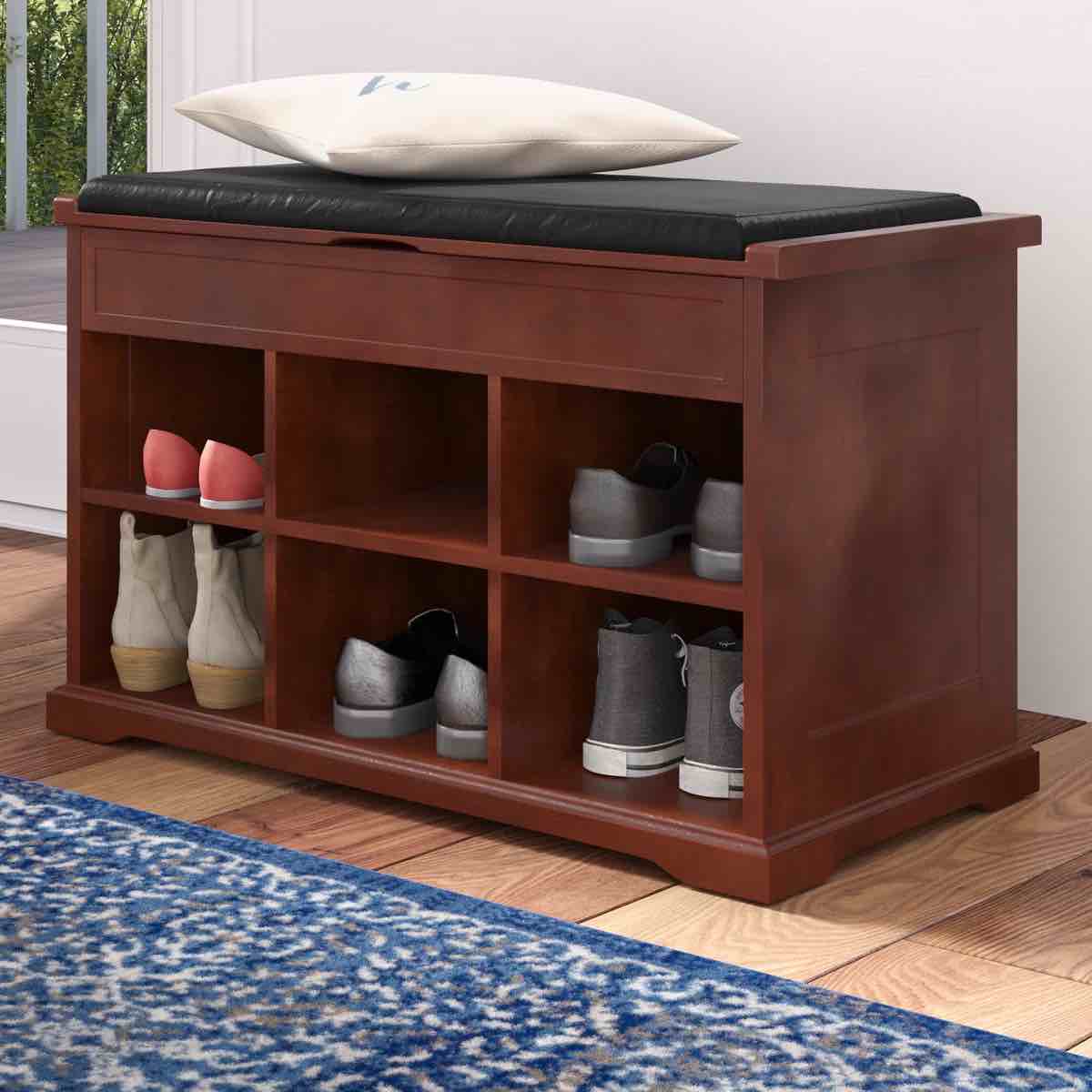 barrentyne 6 pair shoe storage bench