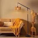 Aarzo 68" Rattan Arched/Arc Floor Lamp