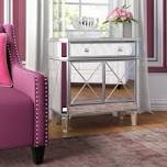 Mirrored Console Table, Silver Sideboard Buffet Cabinet With 2 Drawers And 2 Doors For Kitchen, Entryway, Living Room