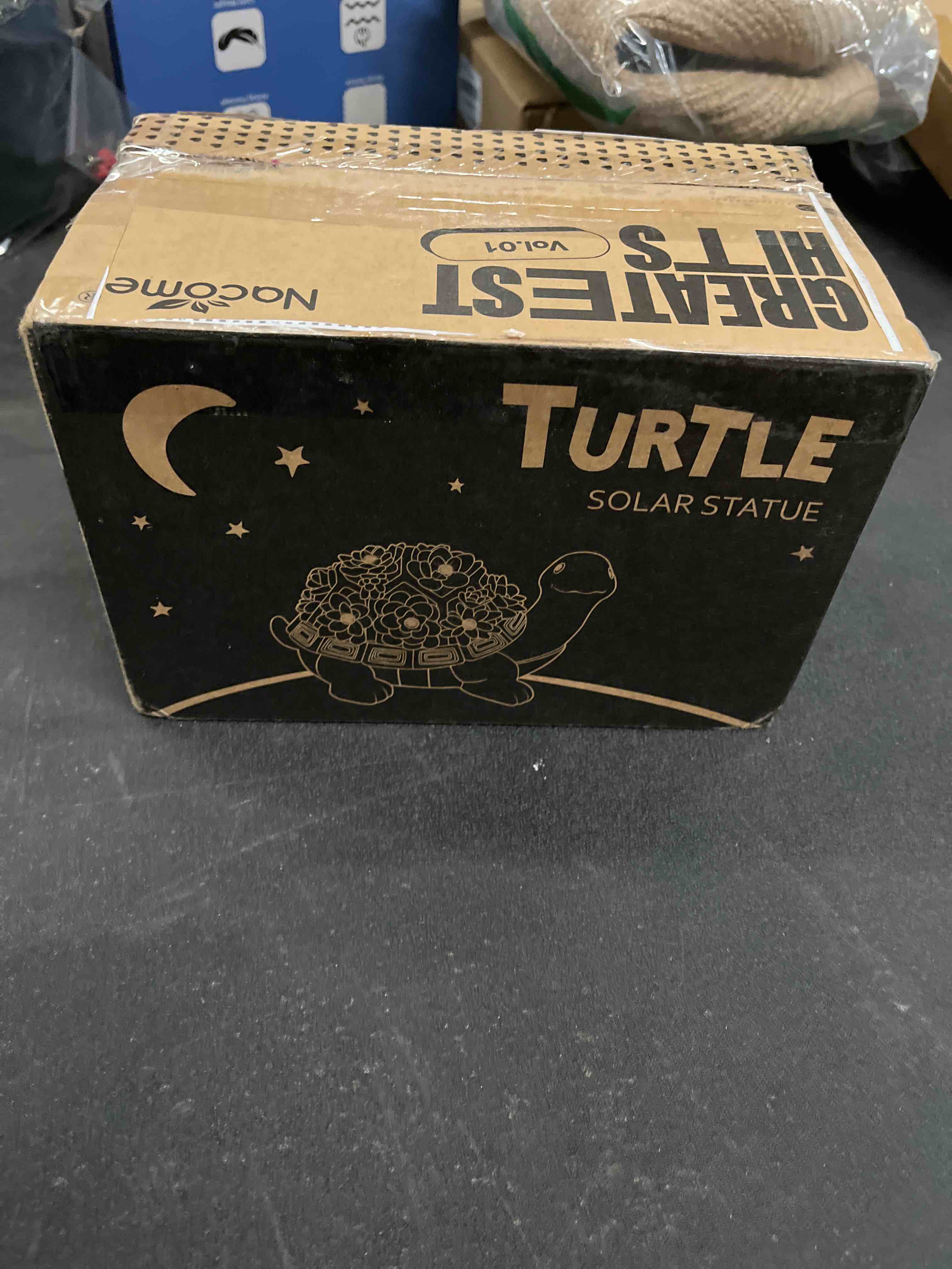 Condition photo showing Good Condition for (BROKEN )Nacome Solar Garden Outdoor Statues Turtle with Succulent and 7 LED Lights - Lawn Decor Tortoise Statue for Patio, Balcony, Yard Ornament - Chrismtas Gifts for Mom Grandma Grey Turtle