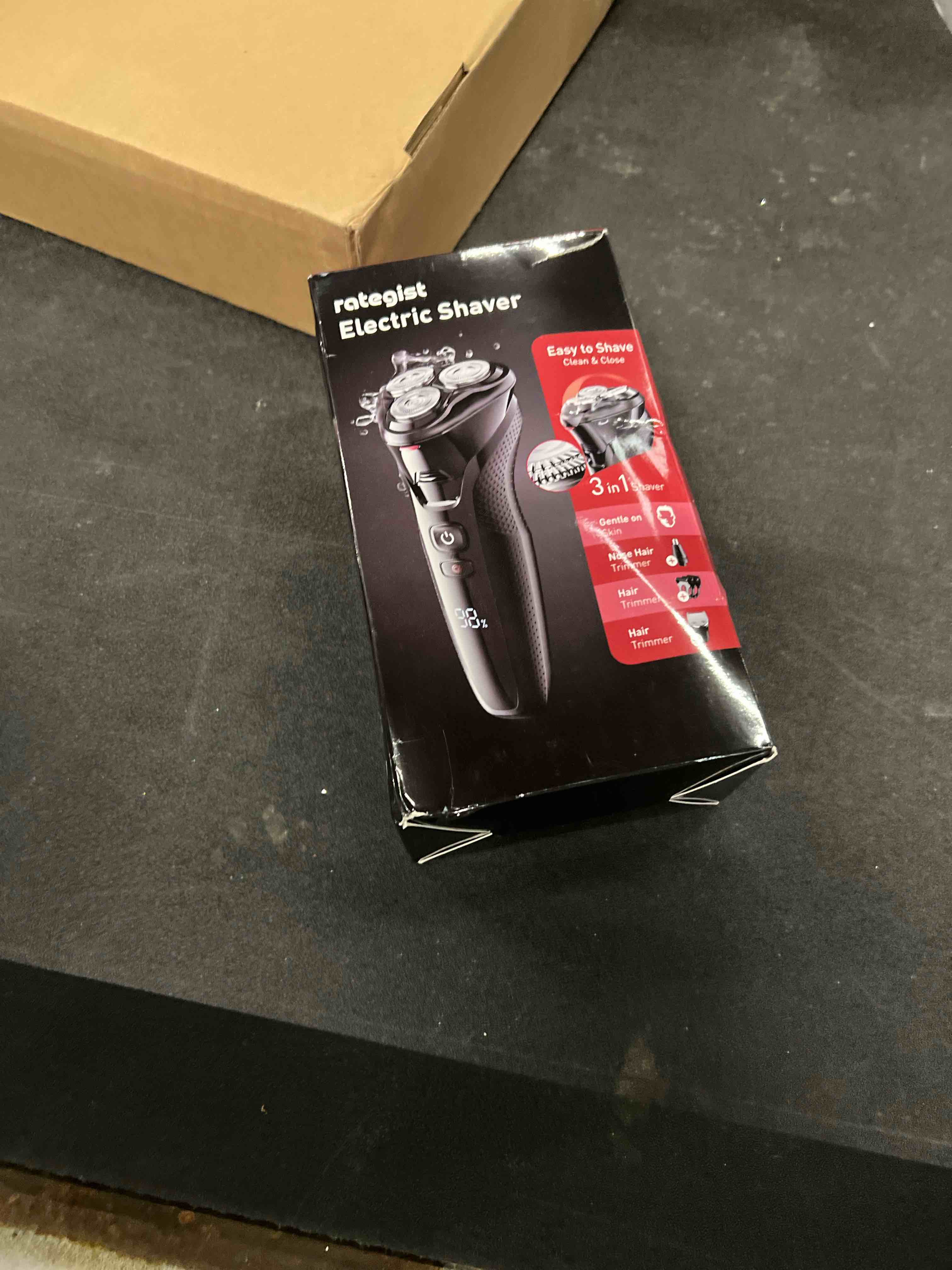 Condition photo showing Good Condition for Cordless Electric Razor for Men: 3-in-1 Shaver for Beard/Nose/Sideburns - IPX7 Waterproof Travel Kit - Turbo Speed & Precision Blades Lustrous Black