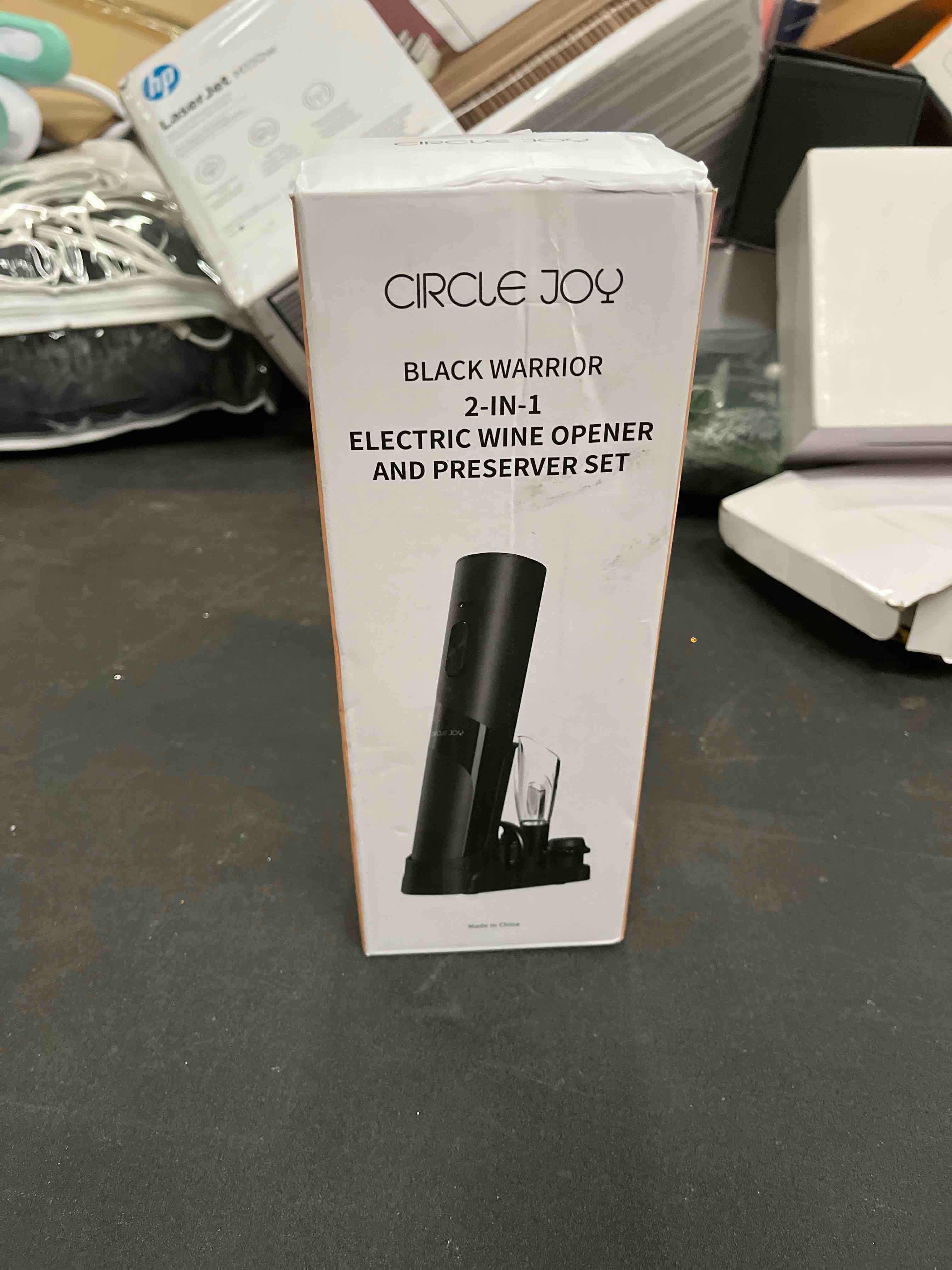 Condition photo showing Good Condition for CIRCLE JOY Rechargeable Wine Opener Electric Wine Bottle Opener 7-in-1 Wine Gift Set with Electric Vacuum Pump, Charging Station, Foil Cutter, Wine Aerator Pourer and 2 Wine Stoppers 7-in-1 Wine Set with Charging Base