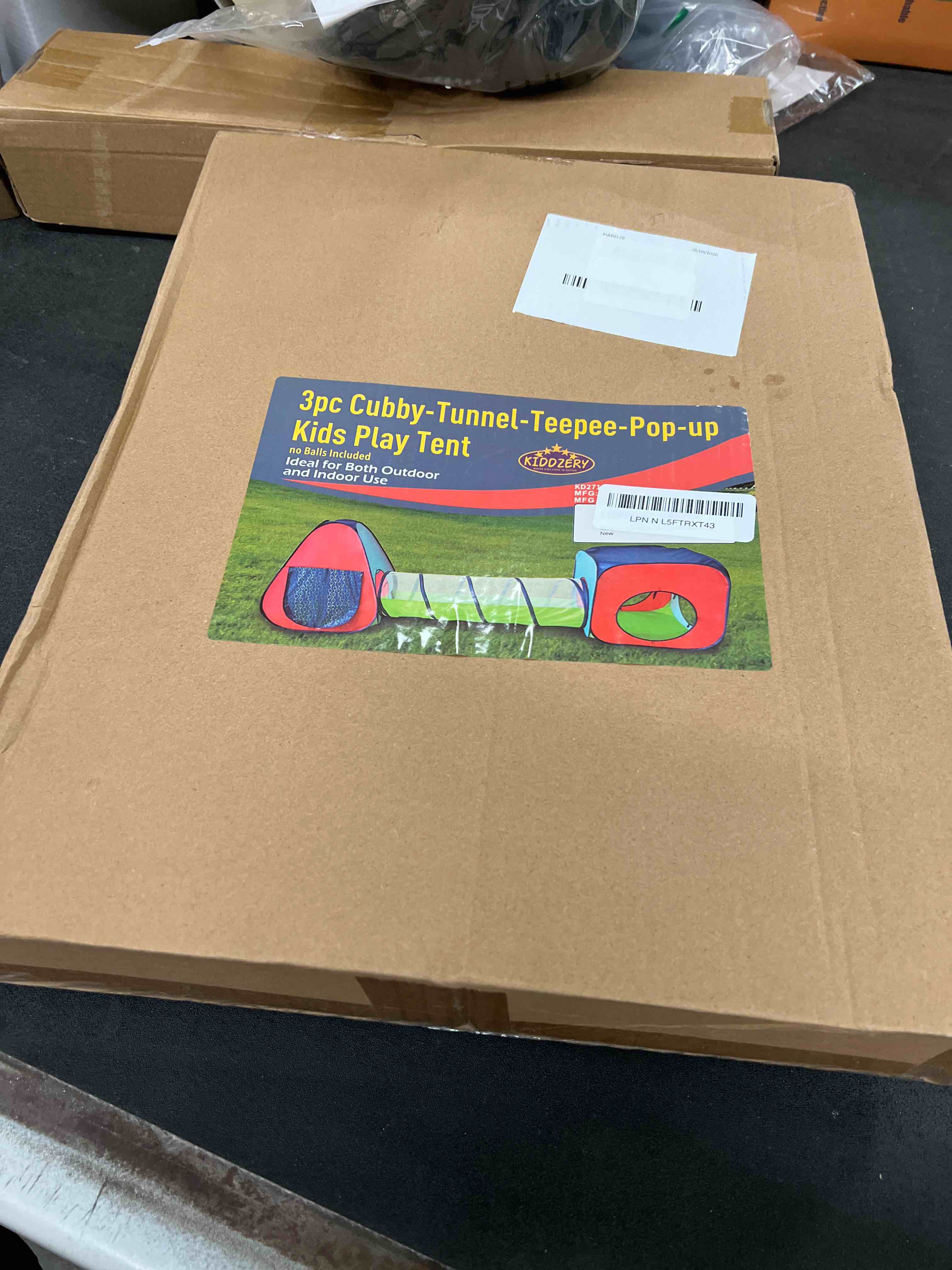 Condition photo showing Good Condition for Kiddey Tunnel and Ball Pit Play Tent | 3pc Pop Up Toddler Gym Tunnels with Tents for Kids, Toddlers, Infants Boys & Girls | Indoor & Outdoor Gift Game | Baby Crawling Pits for Playground 3 Pc. Play Tent