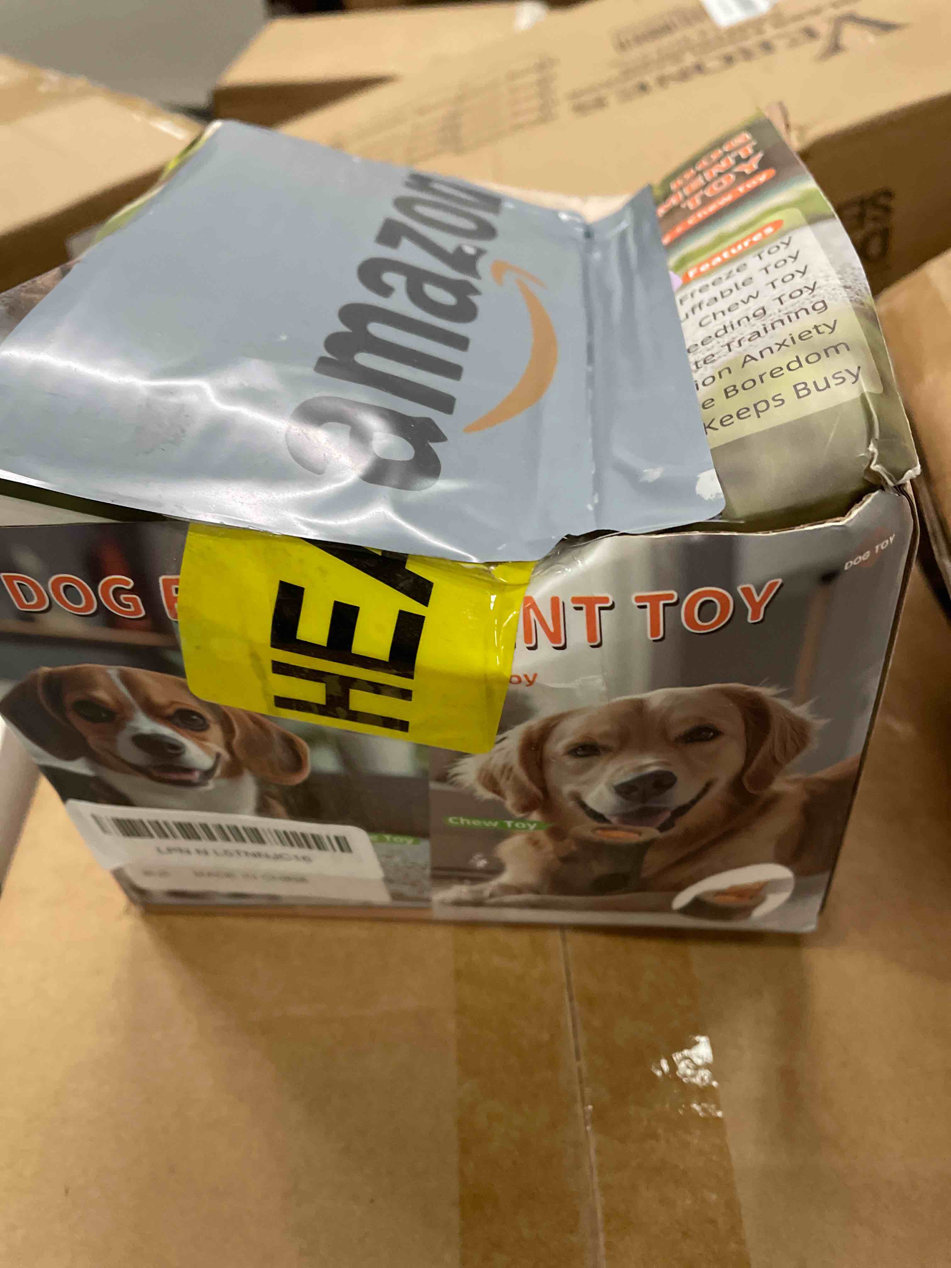 Condition photo showing Good Condition for ClariVora 2 Pack Dog Toys for Aggressive Chewers, Interactive Indestructible Dog Toys to Keep Them Busy, Durable Dog Frozen Treat Toy for Large & Medium Dogs, Reduces Anxiety & Extends Playtime, Brown Brown Tree stump 2 Pack