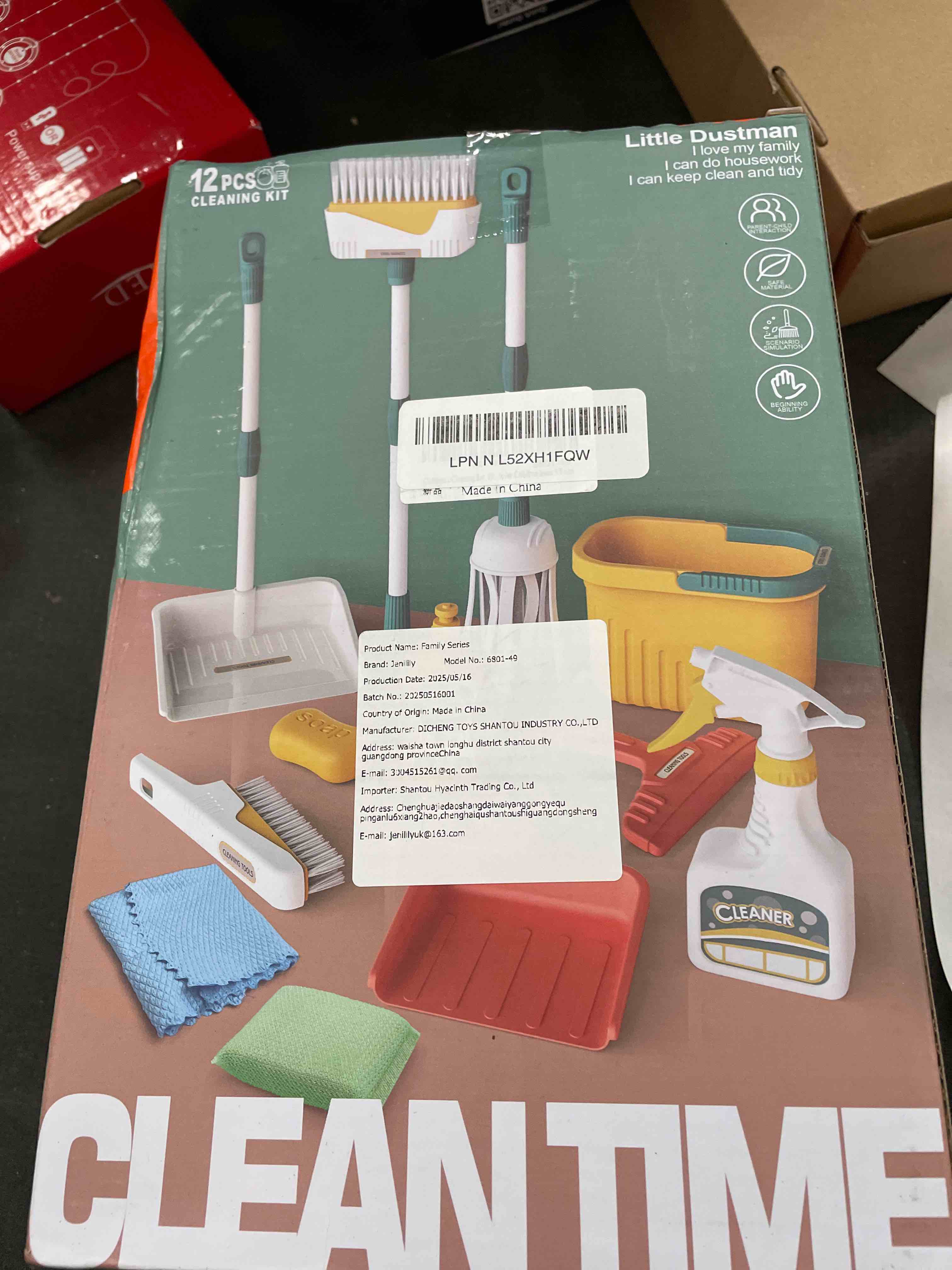 Condition photo showing Good Condition for Jenilily Detachable Kids Cleaning Toy Set - Broom, Mop, Dustpan, Brush, Rag Play, Housekeeping Kit, STEM Really Clean Toys Gift for Girls & Boys Cleaning Set