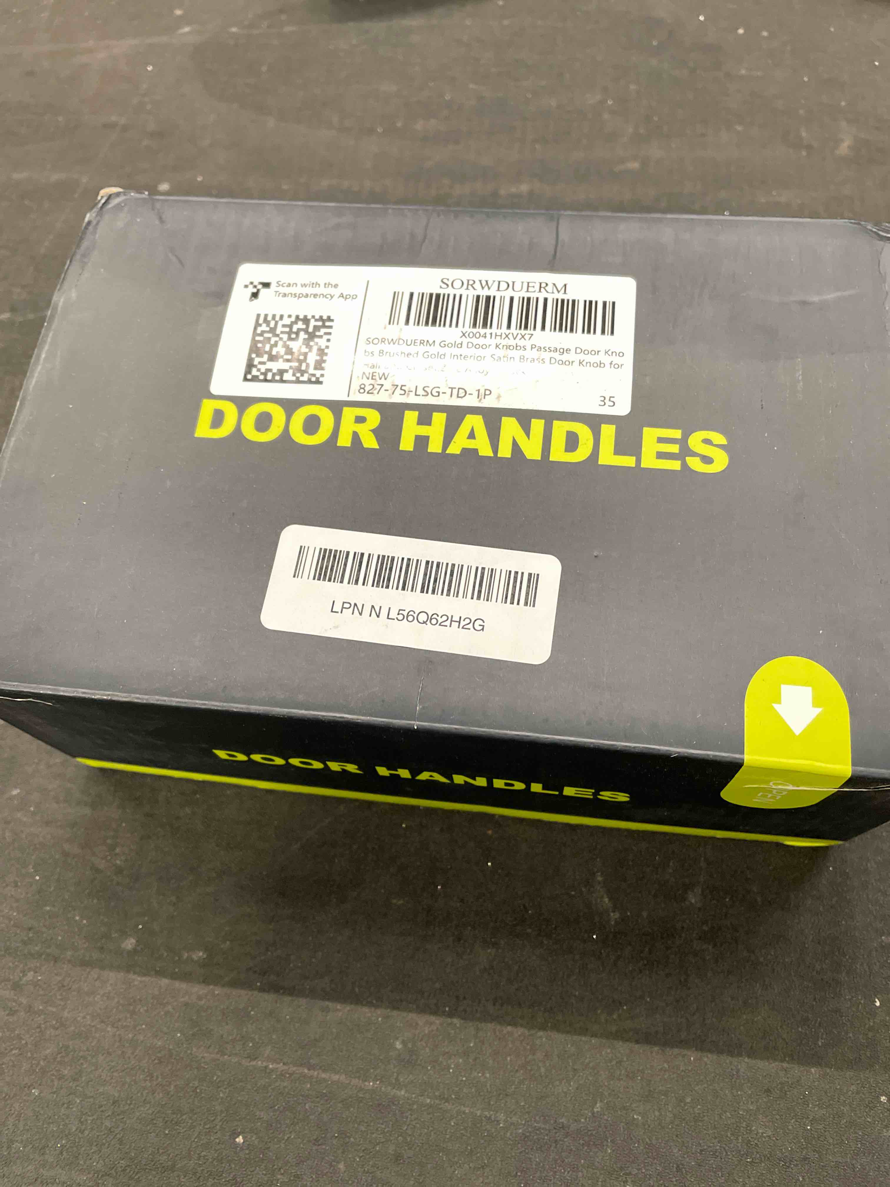 Condition photo showing Good Condition for SORWDUERM Gold Door Knobs Passage Door Knobs Brushed Gold Interior Satin Brass Door Knob for Hall and Closet,Zinc Alloy 1 Pack 1 Satin Brass-Passage