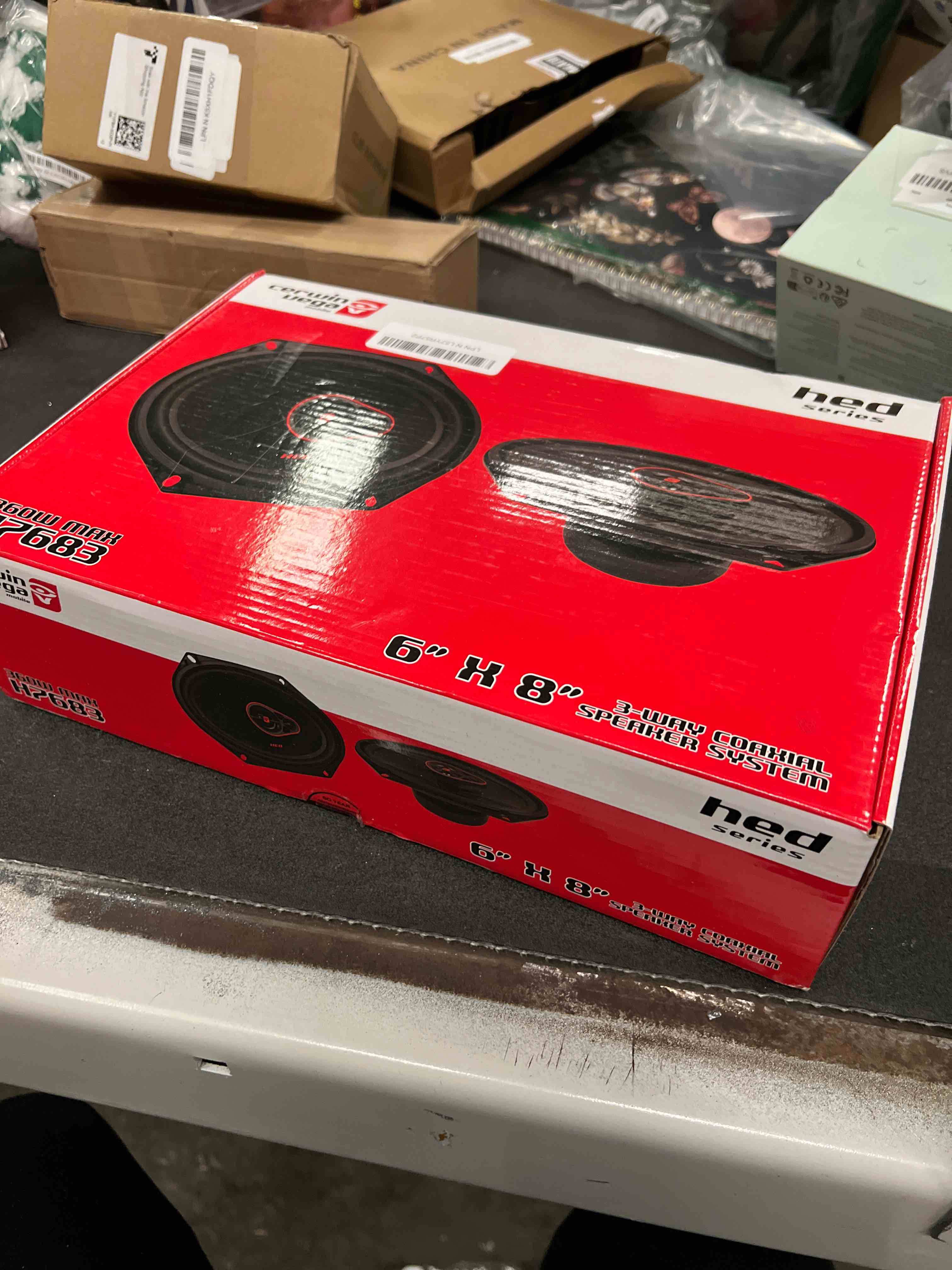 Condition photo showing Good Condition for Cerwin Vega HED Series 6x8 3-Way Coaxial Car Speakers, 4?, 60W RMS, Premium Car Speaker System, Enhanced with Stamped Steel Frame & Graphite Cone, PEI Dome Tweeter for Superior Sound H7683