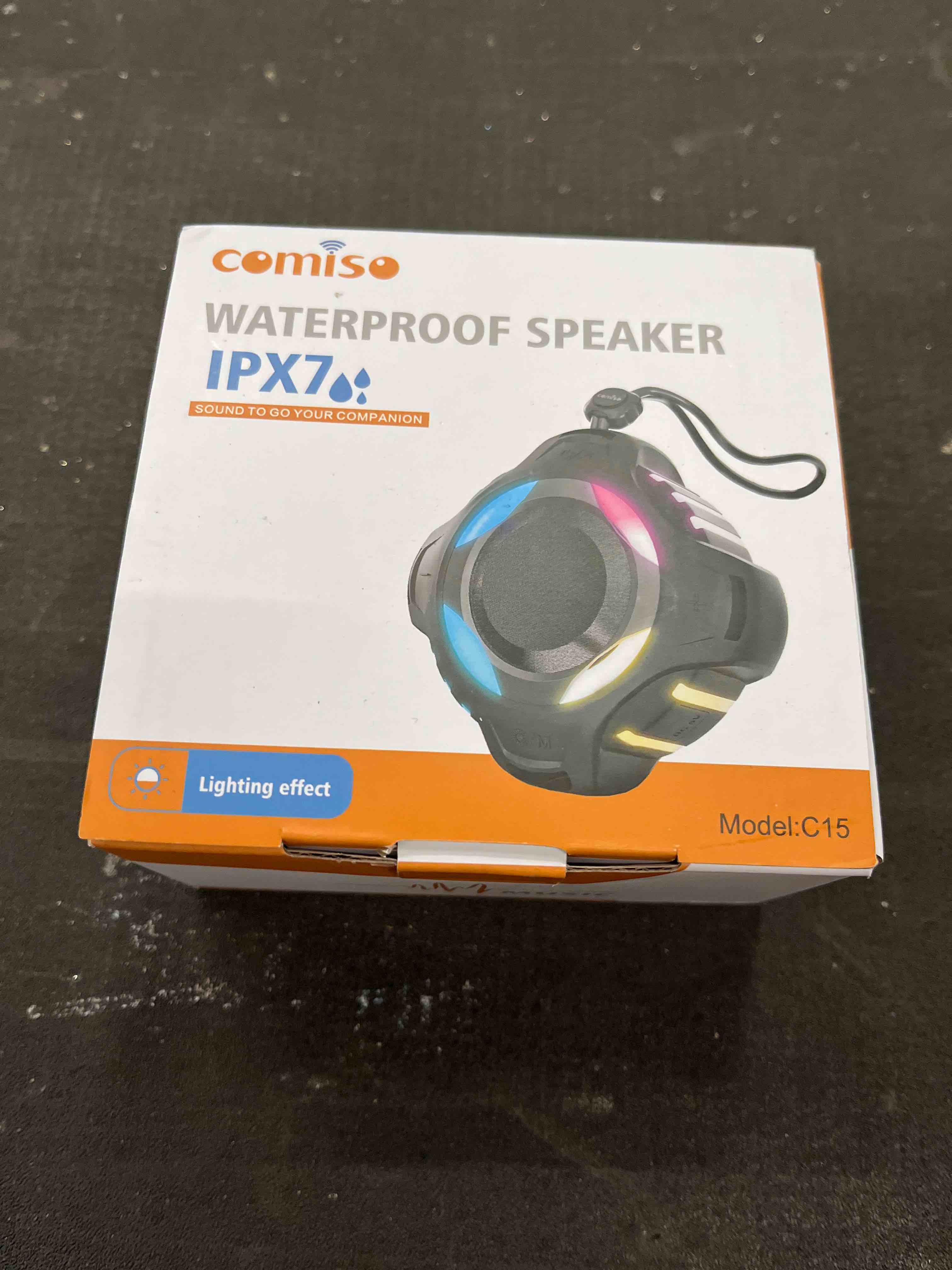 Condition photo showing Good Condition for comiso Shower Bluetooth Speaker, Waterproof Bluetooth Speakers IPX7, Floating Portable Wireless Speaker with LED Light, Loud HD Sound and Bass for Travel Beach Shower, Ideal Gifts for Men and Women Crystal