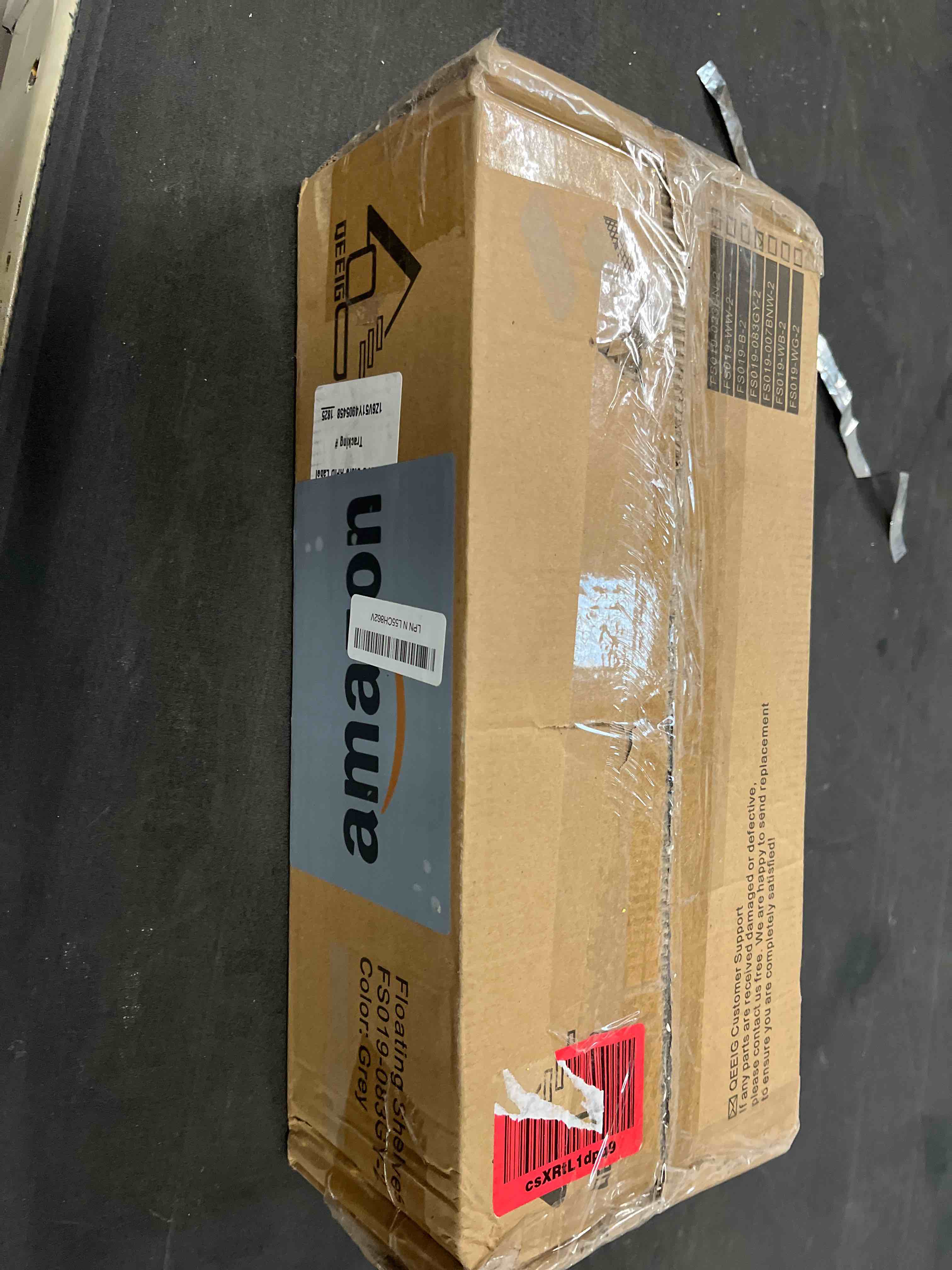 Condition photo showing Good Condition for QEEIG Bathroom Shelves Over Toilet - Wall Mounted Floating Shelves Toilet Paper Storage Small Farmhouse Decor Shelf 16 inch Set of 2, Grey (019-GY2) 2pcs D. Grey