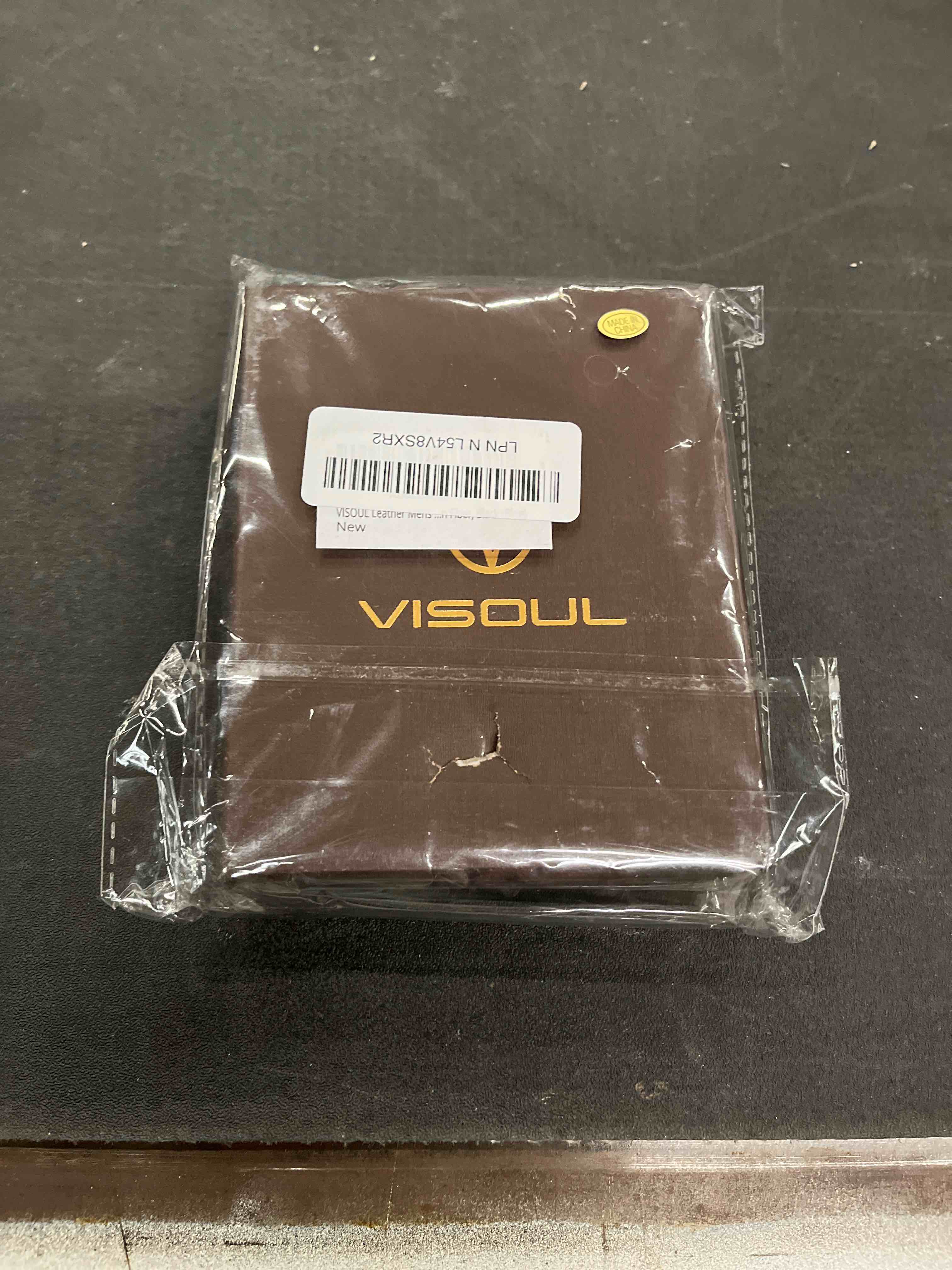 Condition photo showing Good Condition for VISOUL Leather Mens Bifold RFID Blocking Wallet with 2 ID Windows, Leather Wallet for Men (Carbon Fiber, Black+Blue) Carbon Fiber Black+Blue