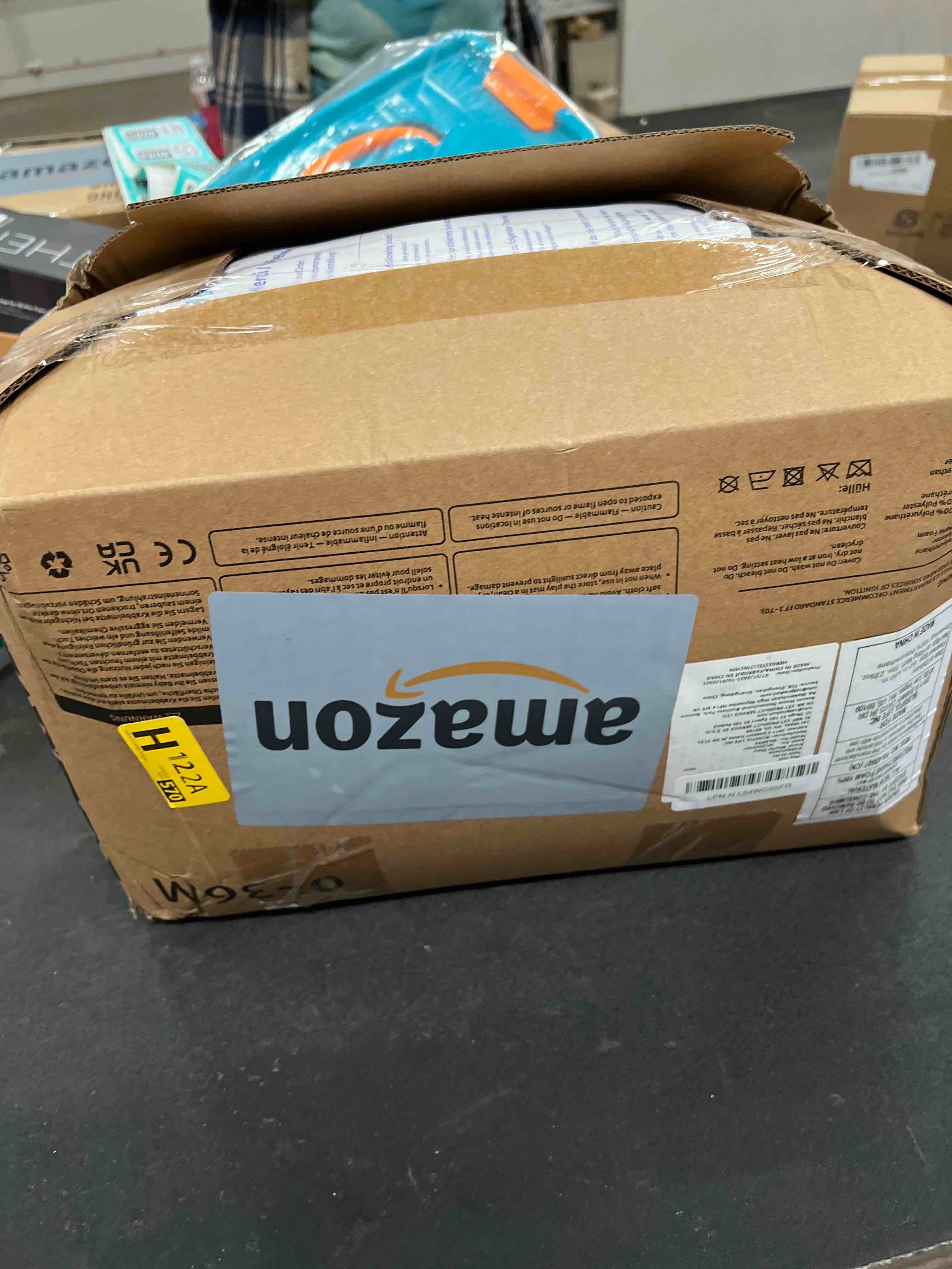 Condition photo showing Good Condition for Blissful Diary Vegan Leather Baby Play Mat, 50x50 Thick Foam Cushioned & Waterproof Playpen Mat for Infants and Toddlers, Stylish and Just Wipe-Clean Playmat for Baby Play on Floor, Beige Beige 50" X 50"