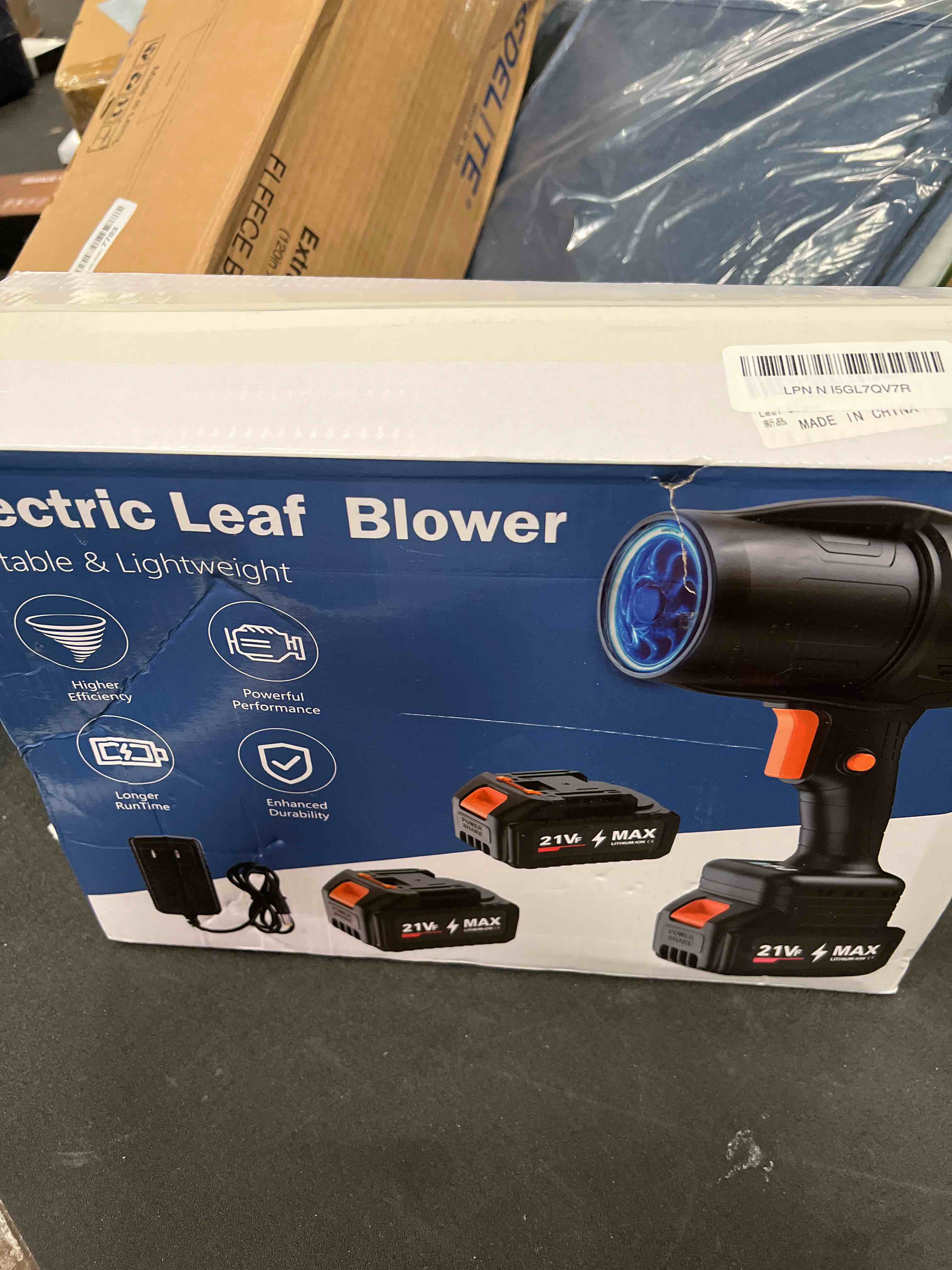 Condition photo showing Good Condition for Handheld Electric Cordless Leaf Blower – 500,000RPM Mini Turbo Jet Blower with 2×4.0Ah Batteries & Charger, Lightweight for Patio, Lawn, Garage Cleaning (Black)