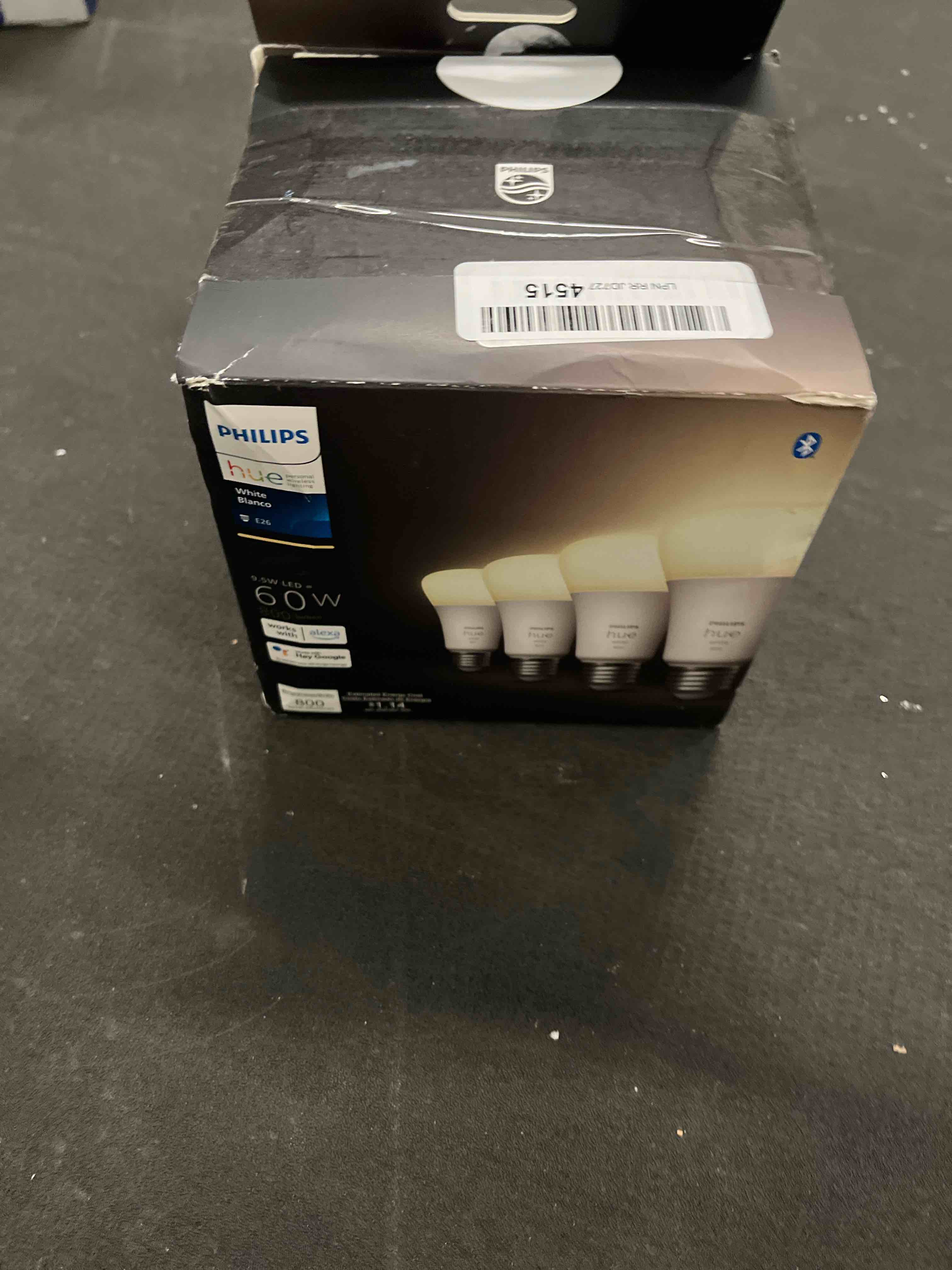 Condition photo showing Good Condition for Philips Hue Smart 60W A19 LED Bulb - Soft Warm White Light - 4 Pack - 800LM - E26 - Indoor - Control with Hue App - Works with Alexa, Google Assistant and Apple Homekit Original 4 Pack