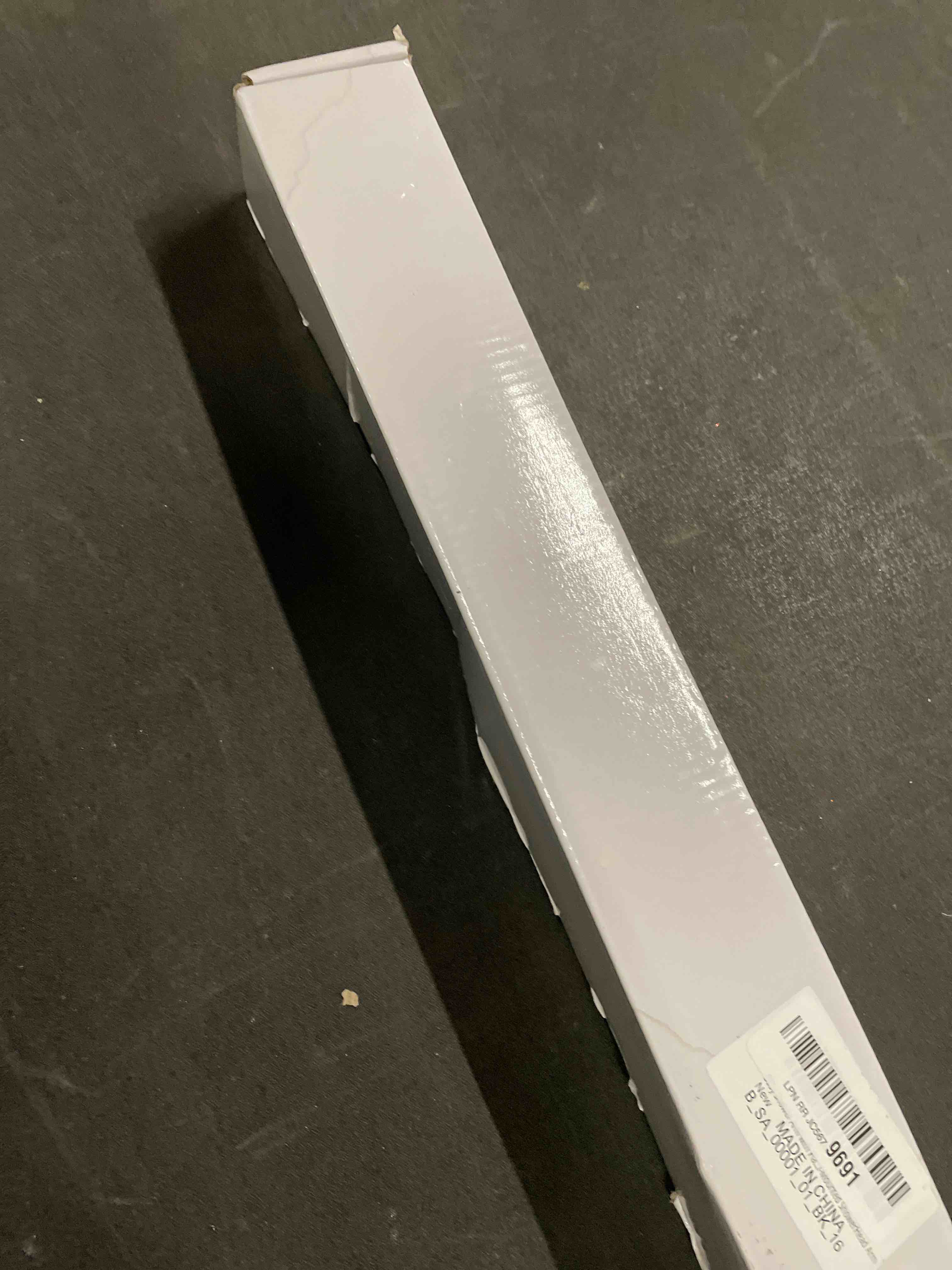 Condition photo showing Good Condition for BESy 16 Inches Straight Extended Shower Arm With Flange, Rain Shower Head Extension Arms, Square Shower Rod Shower Head Extender Arm Shower Pipe Extension, Wall-Mounted Matte Black Stainless Steel Matte Black 16 Inches