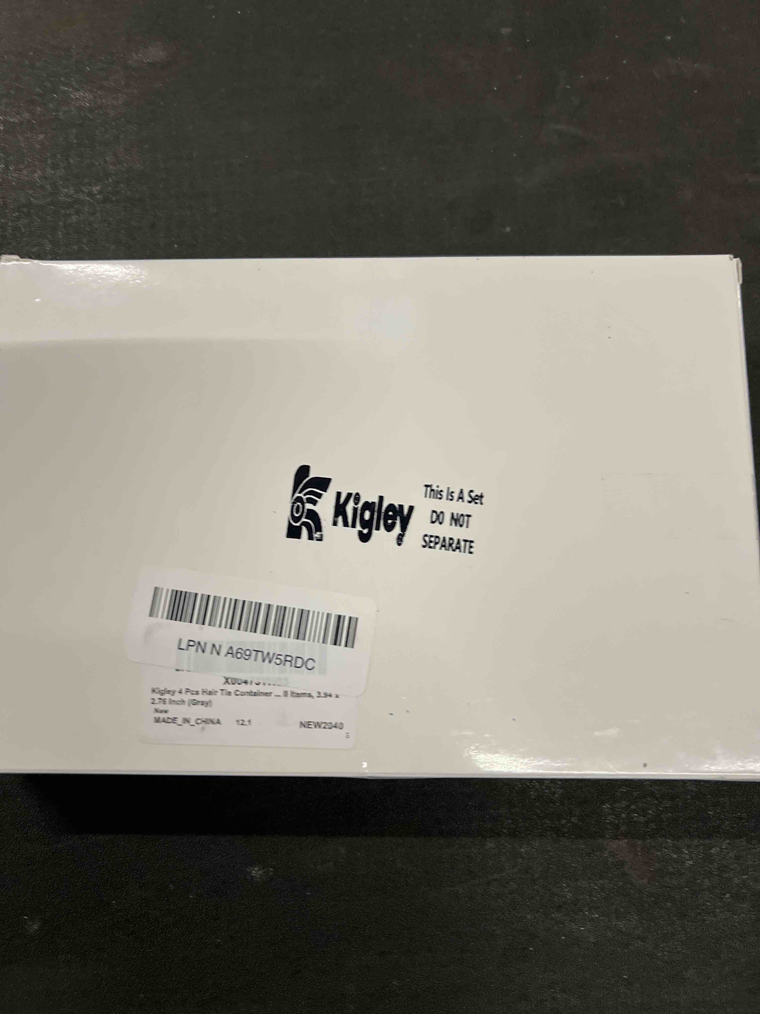 Condition photo showing Good Condition for Kigley 4 Pcs Hair Tie Container Small Portable Travel Cotton Swab Holder Flosser Dispenser with Lid Plastic Box Beads Storage Containers for Small Items, 3.94 x 2.76 Inch (Gray)