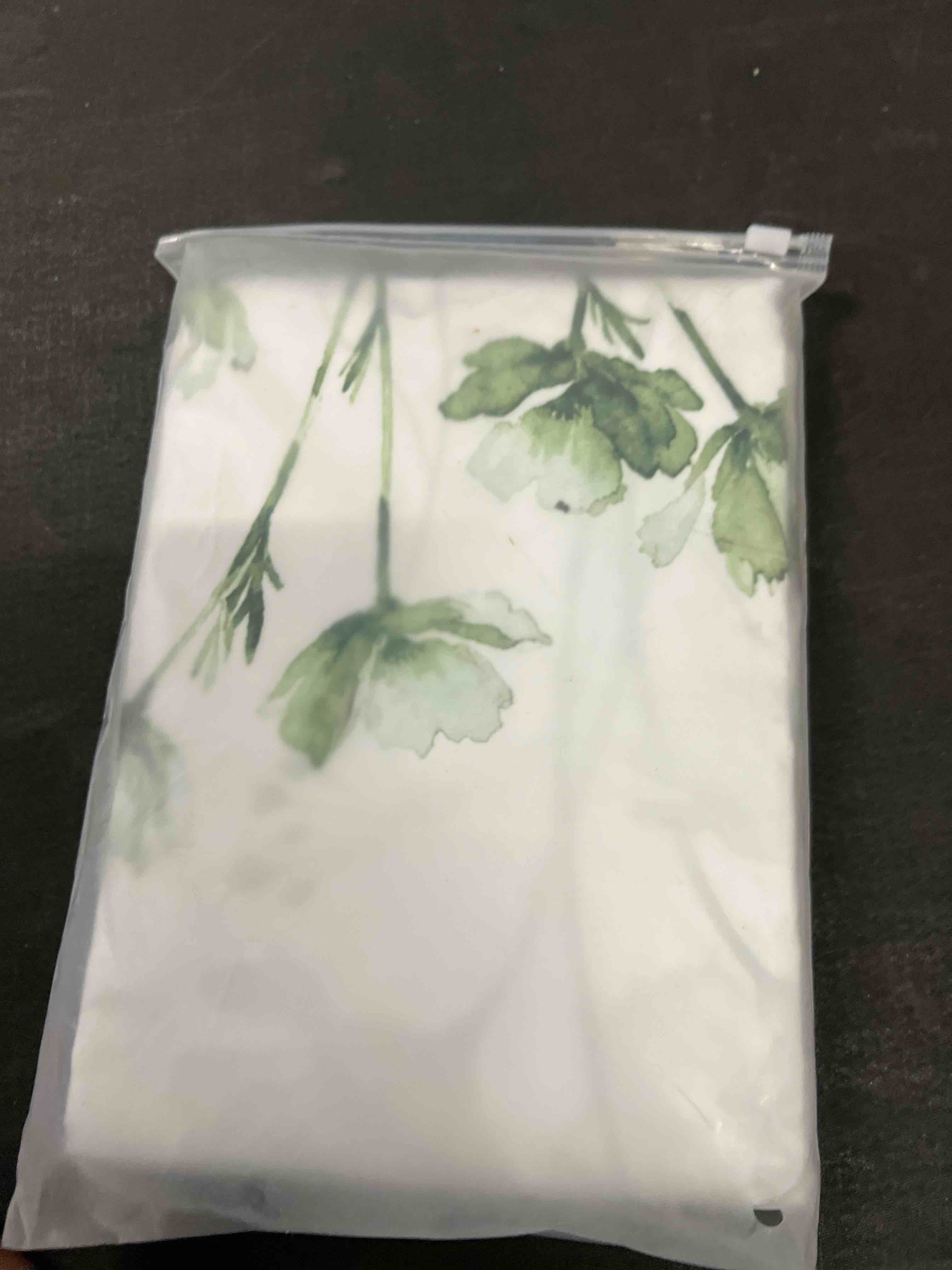 Condition photo showing Good Condition for KOMLLEX Boho Green Floral Shower Curtain for Bathroom Decor 72Wx78H Inches Watercolor Wildflower Sag