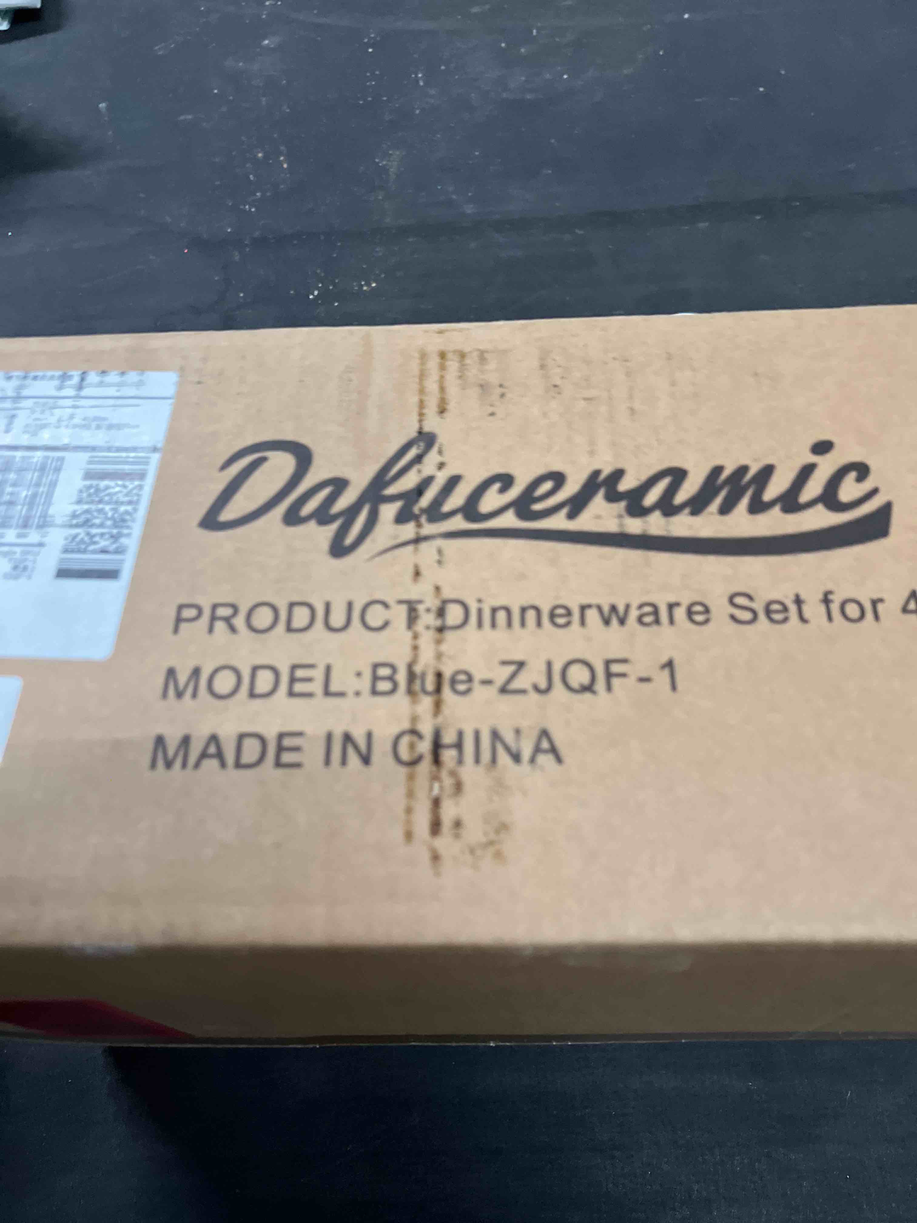 Dafuceramic 12 Pieces Dinnerware Sets,Plates and Bowls Sets,Handmade Reactive Glaze Dishes Set for 4