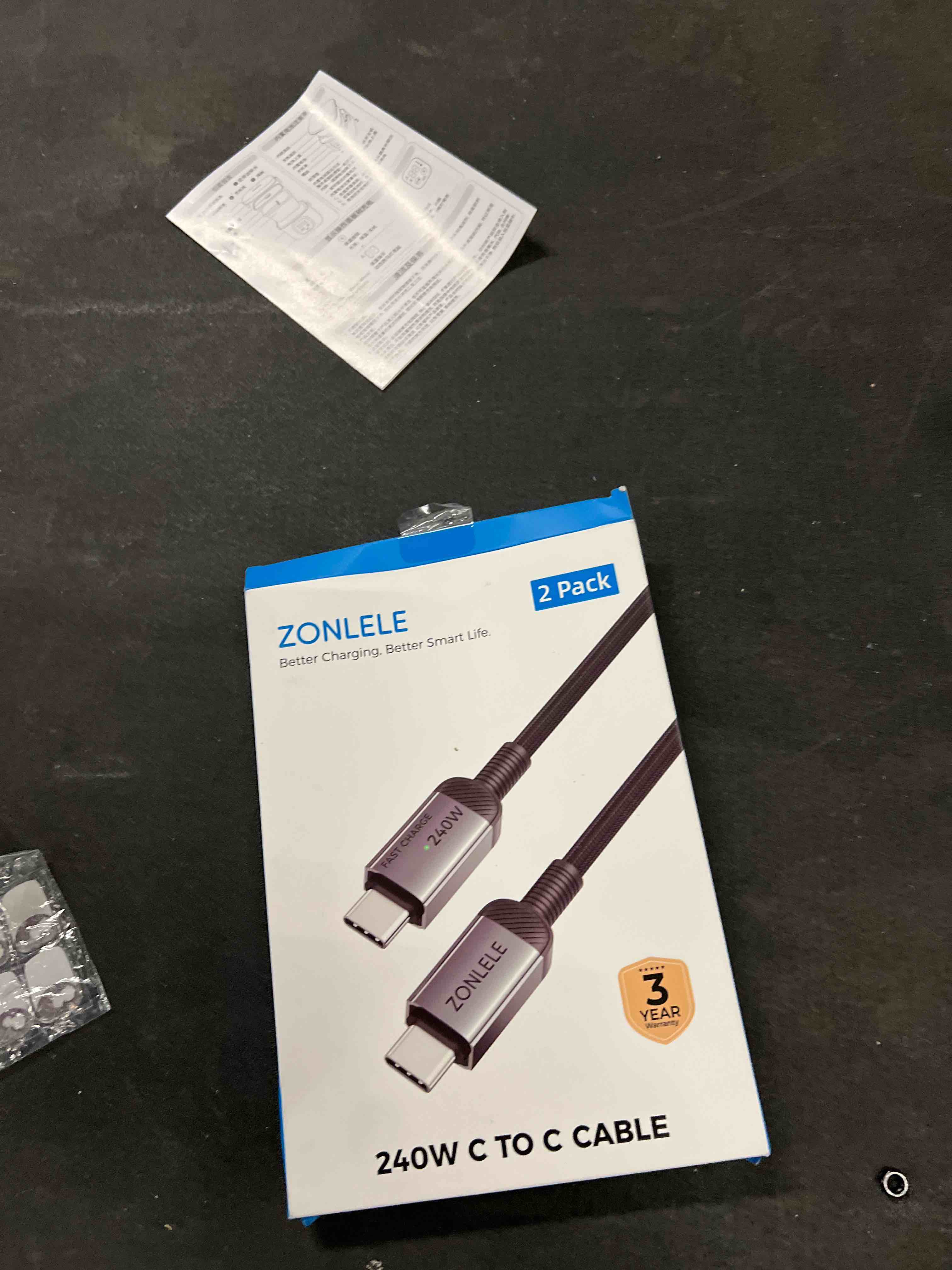 Condition photo showing Good Condition for 240W USB C to USB C Cable Fast Charging, 2 Pack 6.6ft Type C Phone Charger Cord, Braided USB-C for iPhone 17 16 15 Pro Max, Samsung S25 S24, Laptops, MacBook, iPad Air, Switch