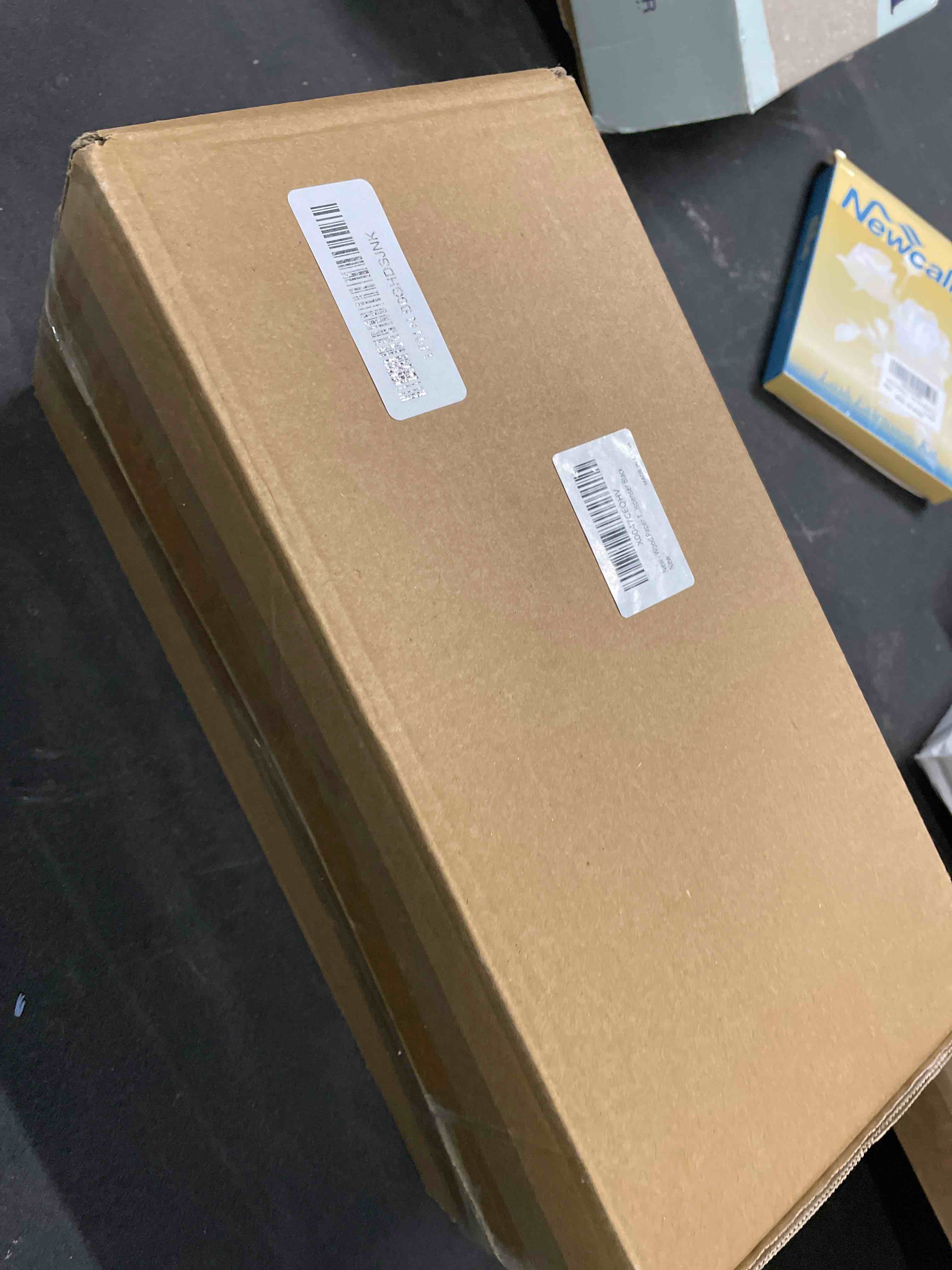 Condition photo showing Good Condition for Paper Towel Dispenser Wall Mount, Wooden Bathroom Paper Towel Holder with Lid for Home and Commercial, Countertop C-Fold, Z-Fold, Trifold Paper Hand Towel Dispenser for Bathroom Kitchen Office, Black