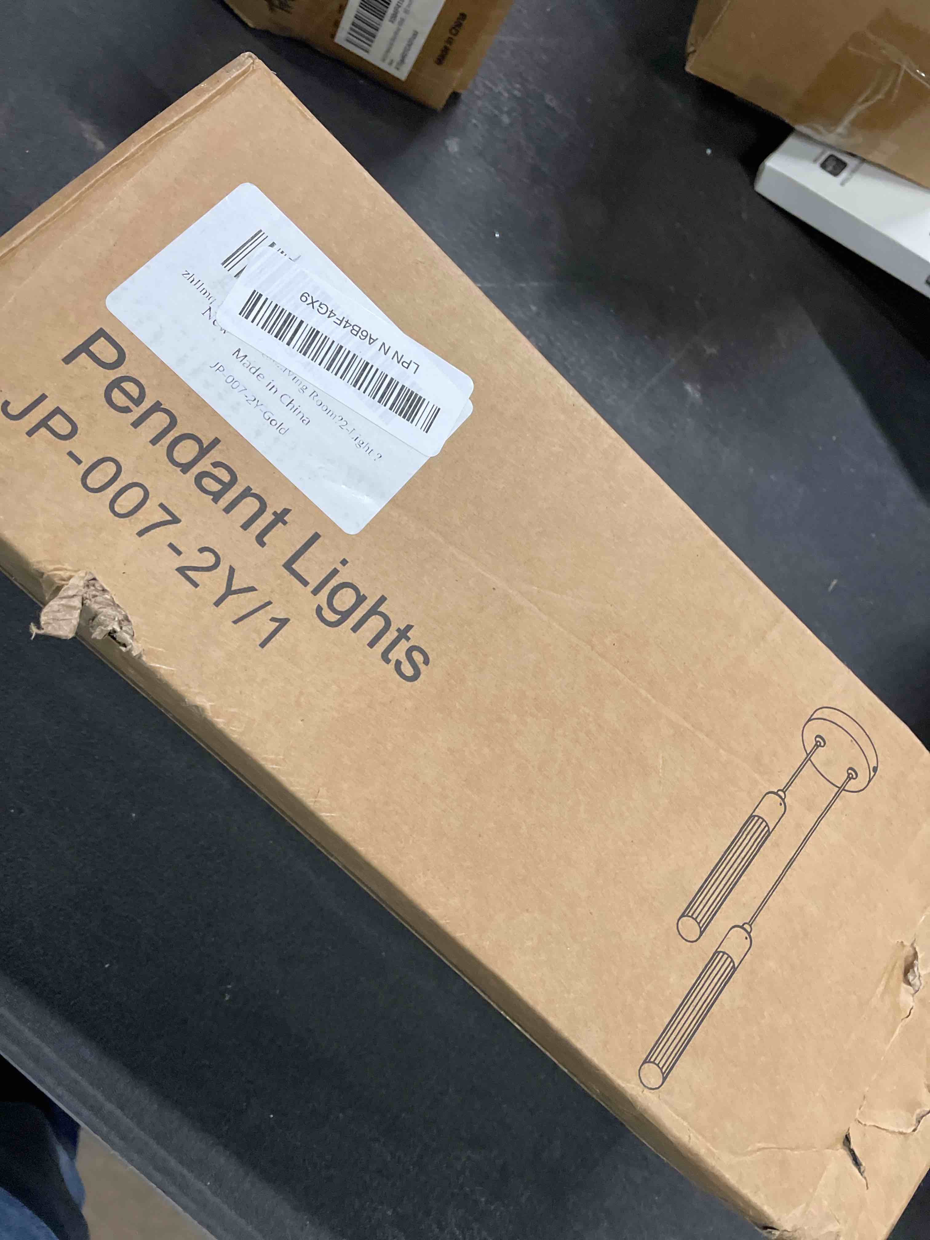 Condition photo showing Good Condition for zhllmq Modern Light Fixture Kitchen Island Pendant Light Dimmable LED Gold Mini Pendant Lighting Bedroom Dinning Room Living Room Kitchen Gold Pendant Lights?2-Light ?