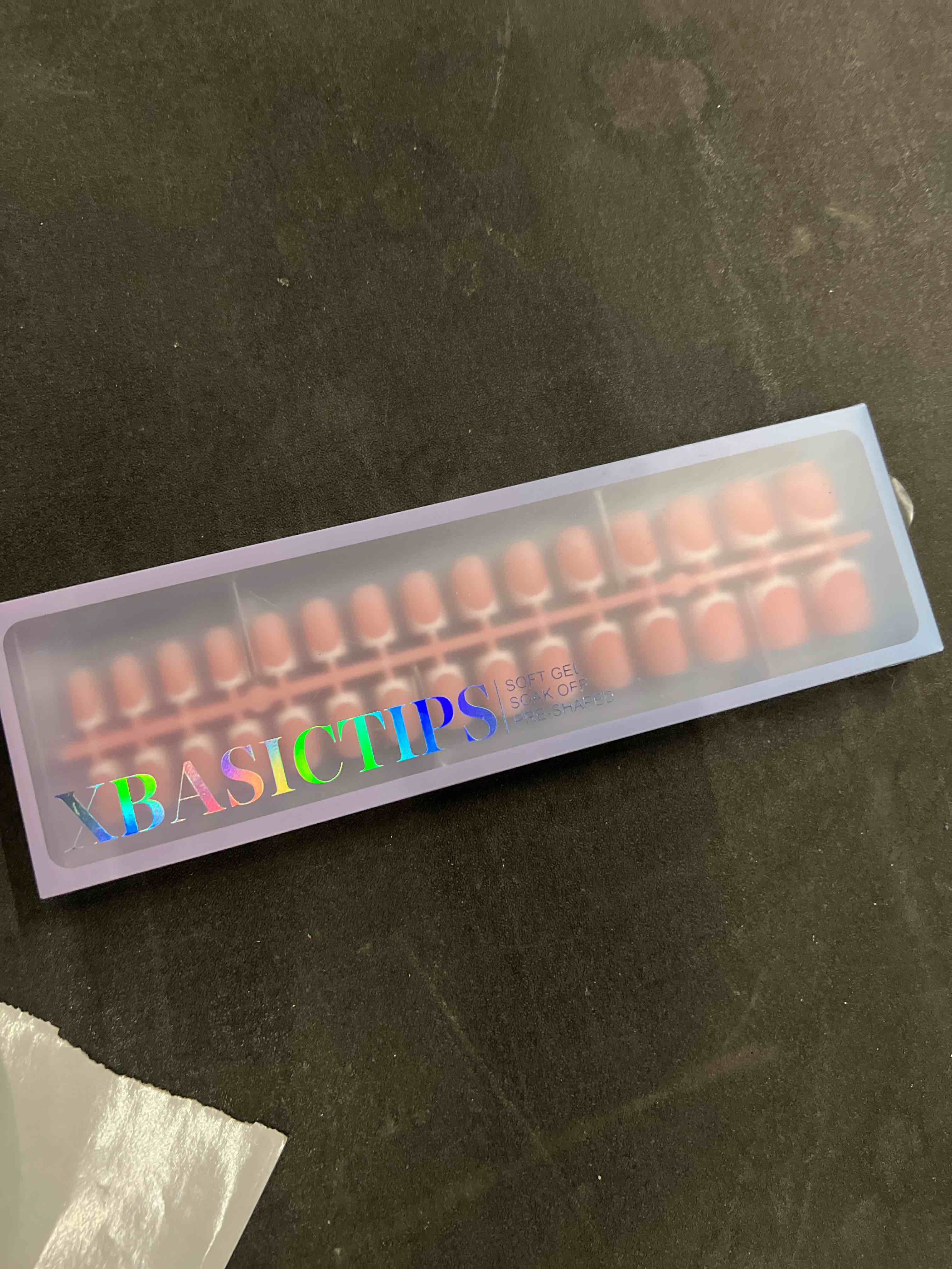 Condition photo showing Good Condition for Misssix XBASICTIPS French Tip Press On Nails, 150Pcs French Gel Nail Tips Short Square, Soft Gel Pre-shaped No Need to File 3 in 1 Tips, Fake Nails for Nail Art DIY Extension Designs 15 Sizes Pink-white Short Square