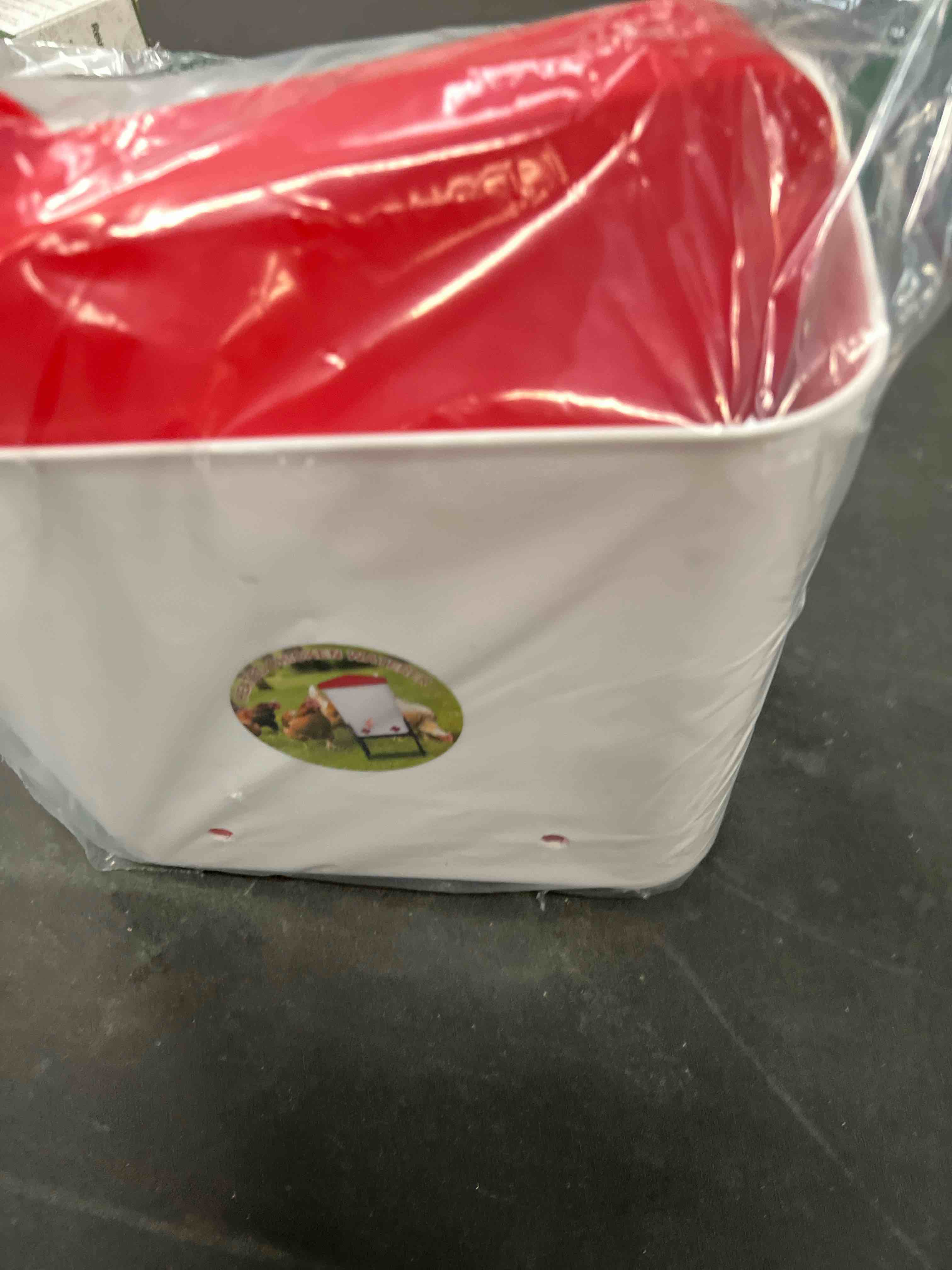 Condition photo showing Good Condition for Nexum 2 Gallon Heated Chicken Waterer - Outdoor Unfrozen Poultry Drinker for Winter with 4 Nipples and Adjustable Stand Automatic Chicks Water Bucket (Red, 2 Gallon) Red 2 Gallon